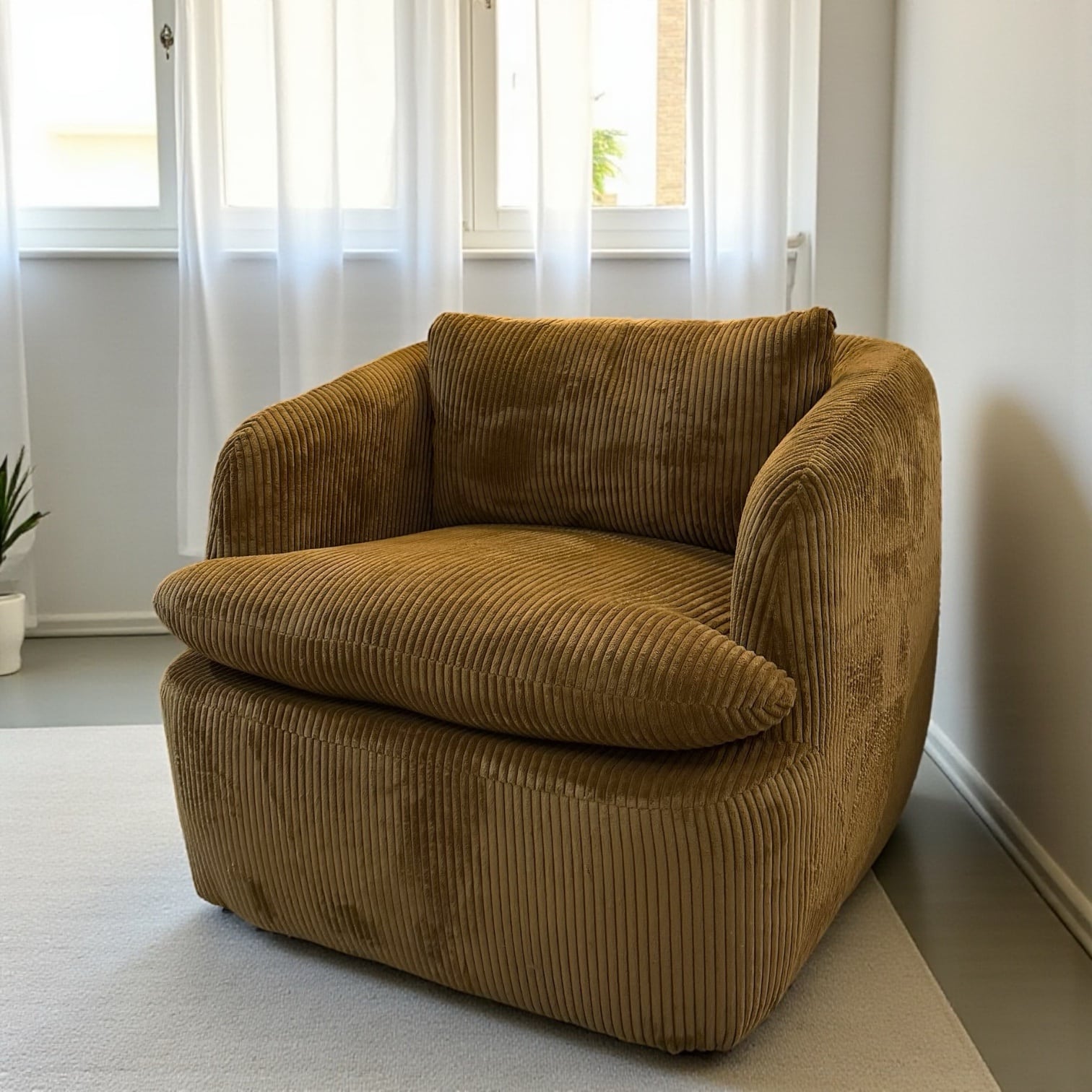 כורסא מסתובבת מרובעת פדרו קורדרוי חרדל דגם הארטלי כורסא מסתובבת מרובעת פדרו קורדרוי חרדל דגם הארטלי