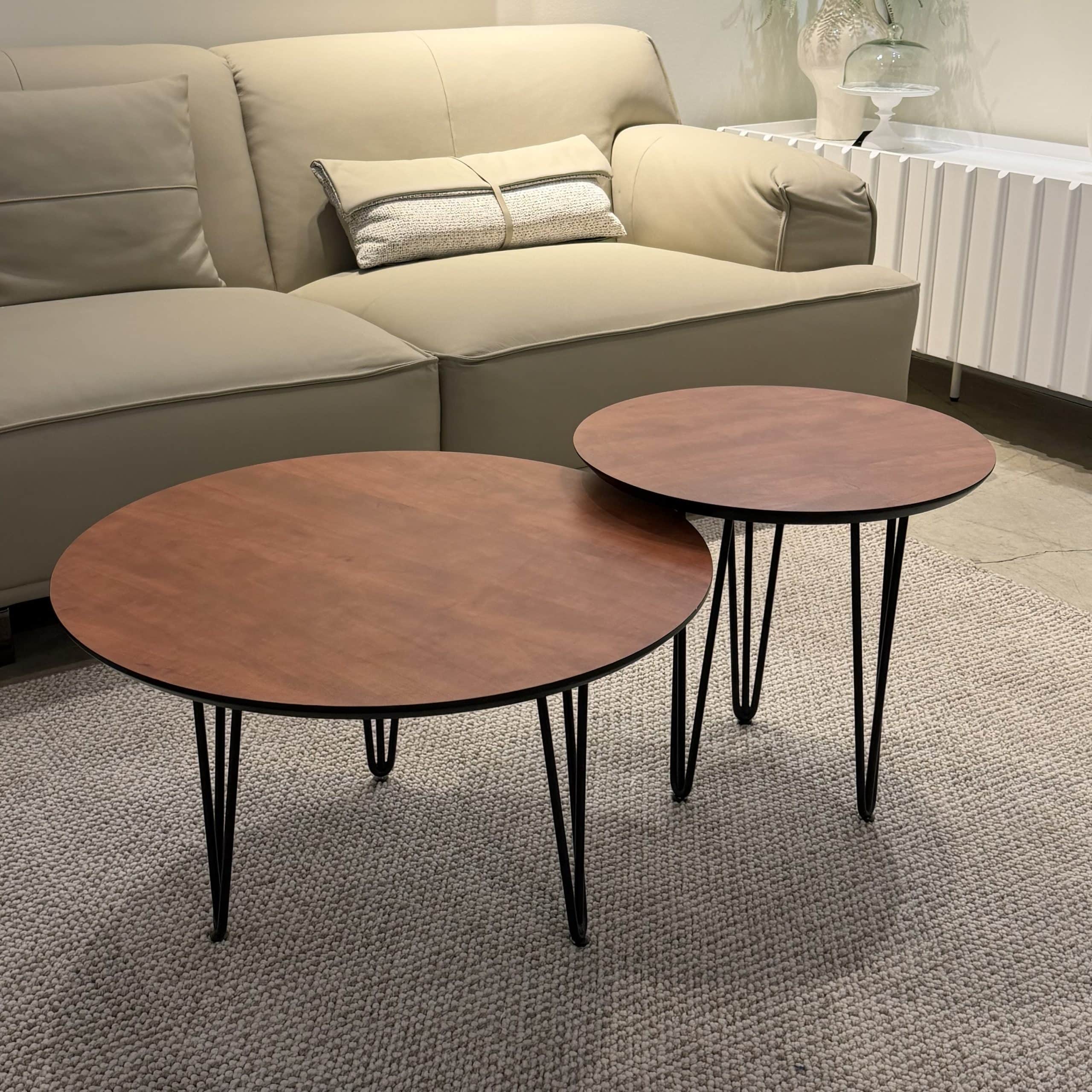 סט שולחנות עגולים רגל סיכה - חיסול מעודפים!