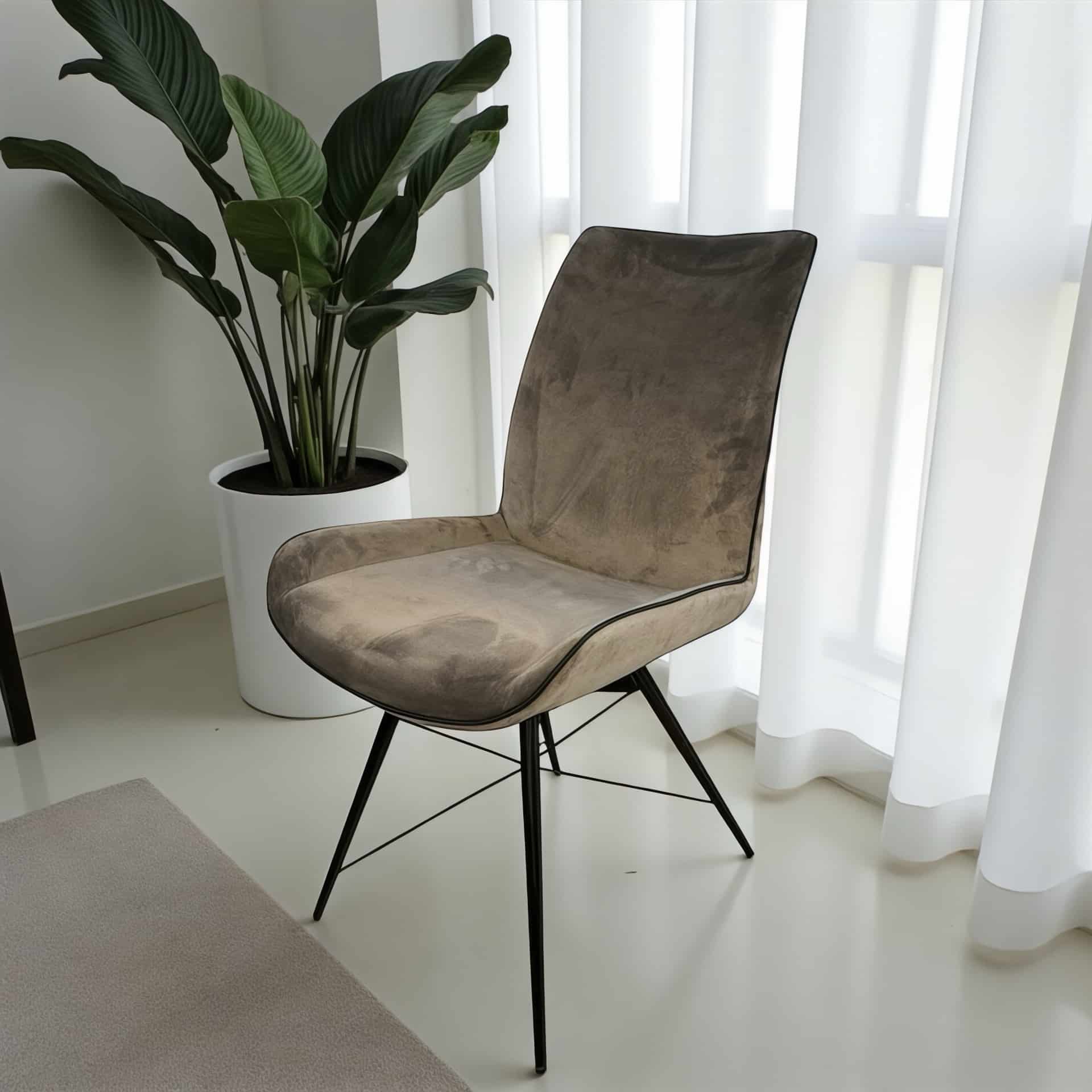 כיסא פינת אוכל דולב אפור בהיר קדר שחור - חיסול מתצוגה!