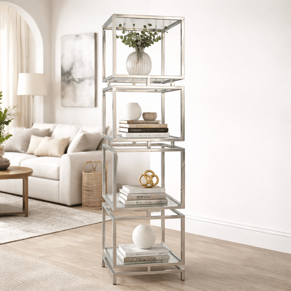 יחידת מדפים דגם קליר EDCS - 004 ניקל - חיסול מתצוגה!