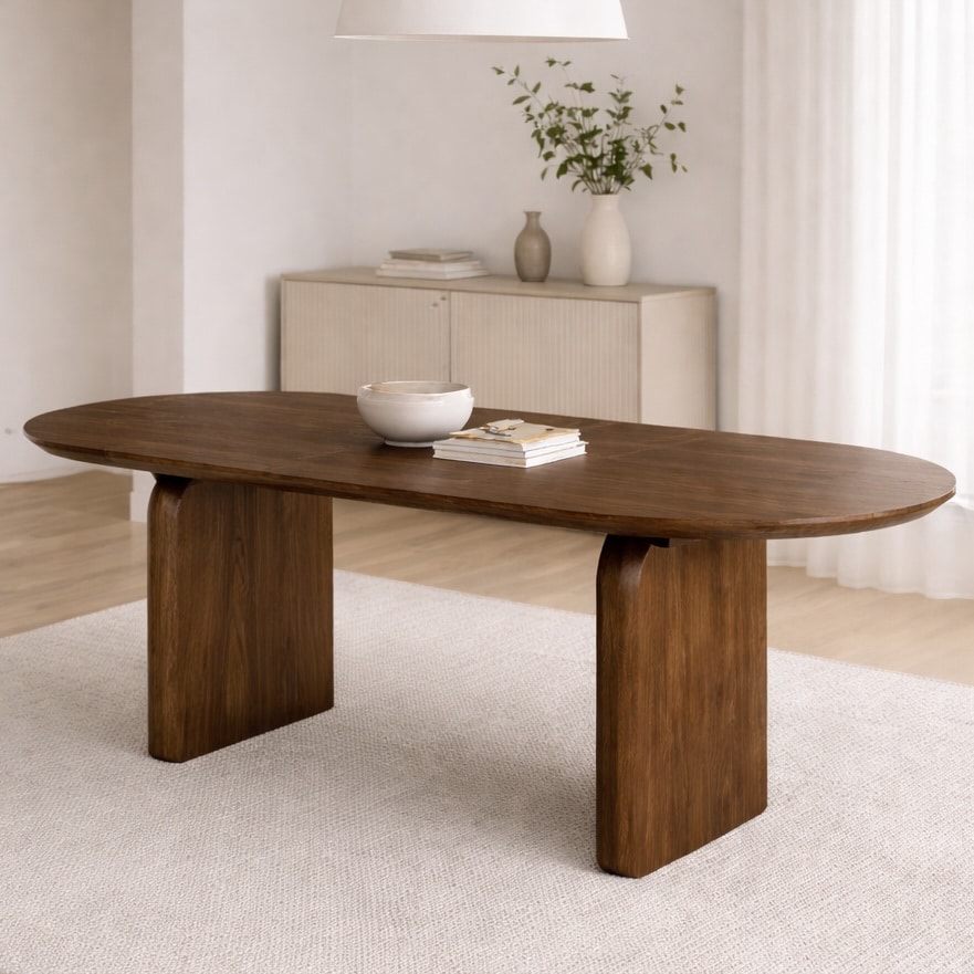 שולחן אוכל מעוצב נורדיק נפתח אגוז דגם לוסי | מכירה מוקדמת אספקה 03.26