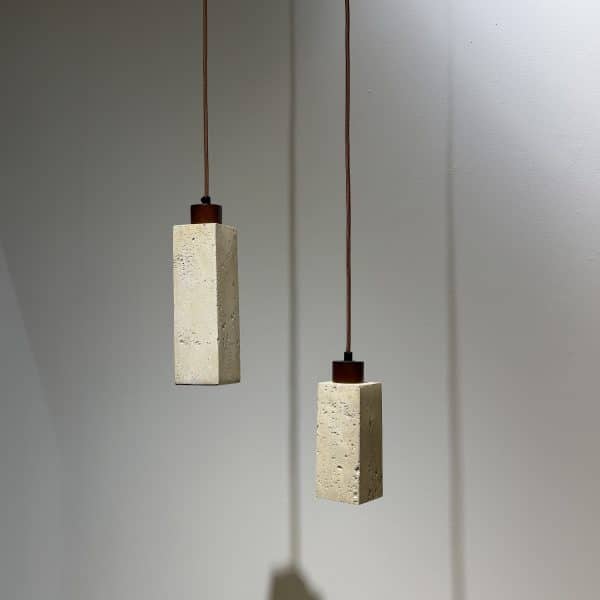 מנורת תלייה יוקרתית סטון ווד מלבנית דגם פלור >> ניתן לבחור מבין הגדלים