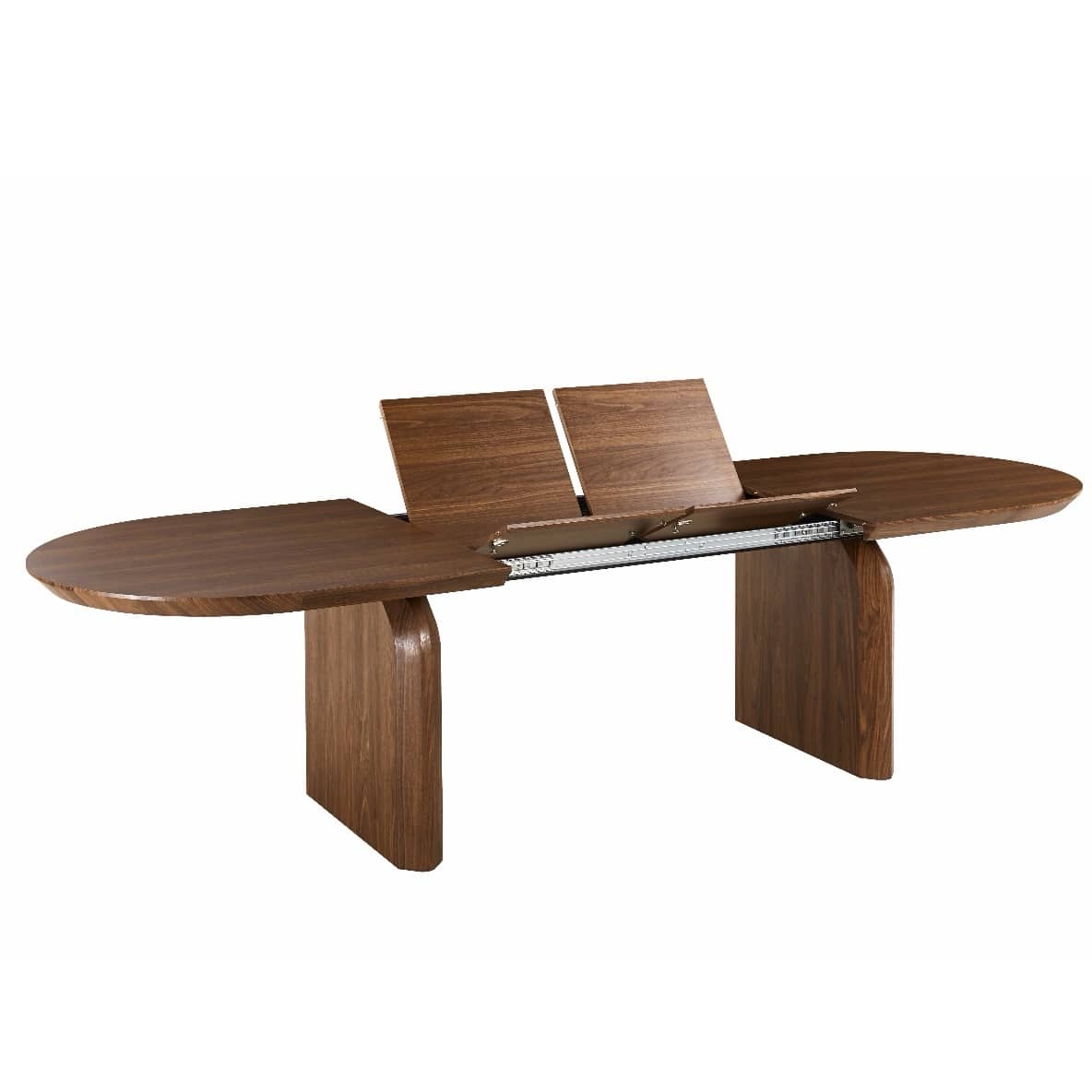 שולחן אוכל מעוצב נורדיק נפתח אגוז דגם לוסי | מכירה מוקדמת אספקה 03.26