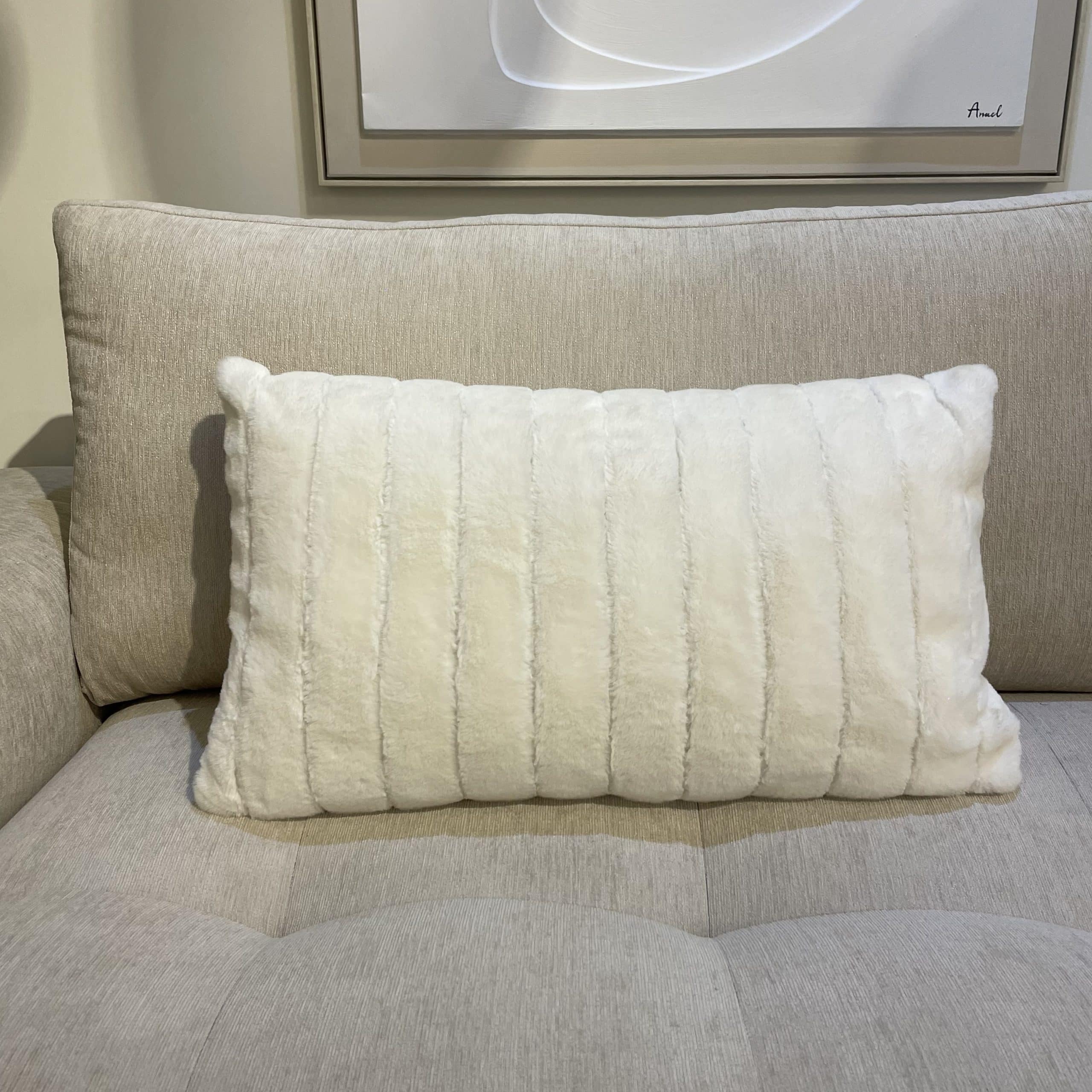 כרית פסים מלבנית שמנת 40/60 פלור