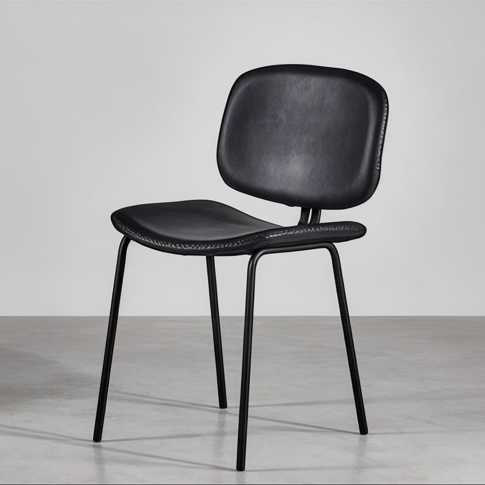 כסא פינת אוכל מעוצב דגם נירו דמוי עור שחור - חיסול 2 אחרונים!