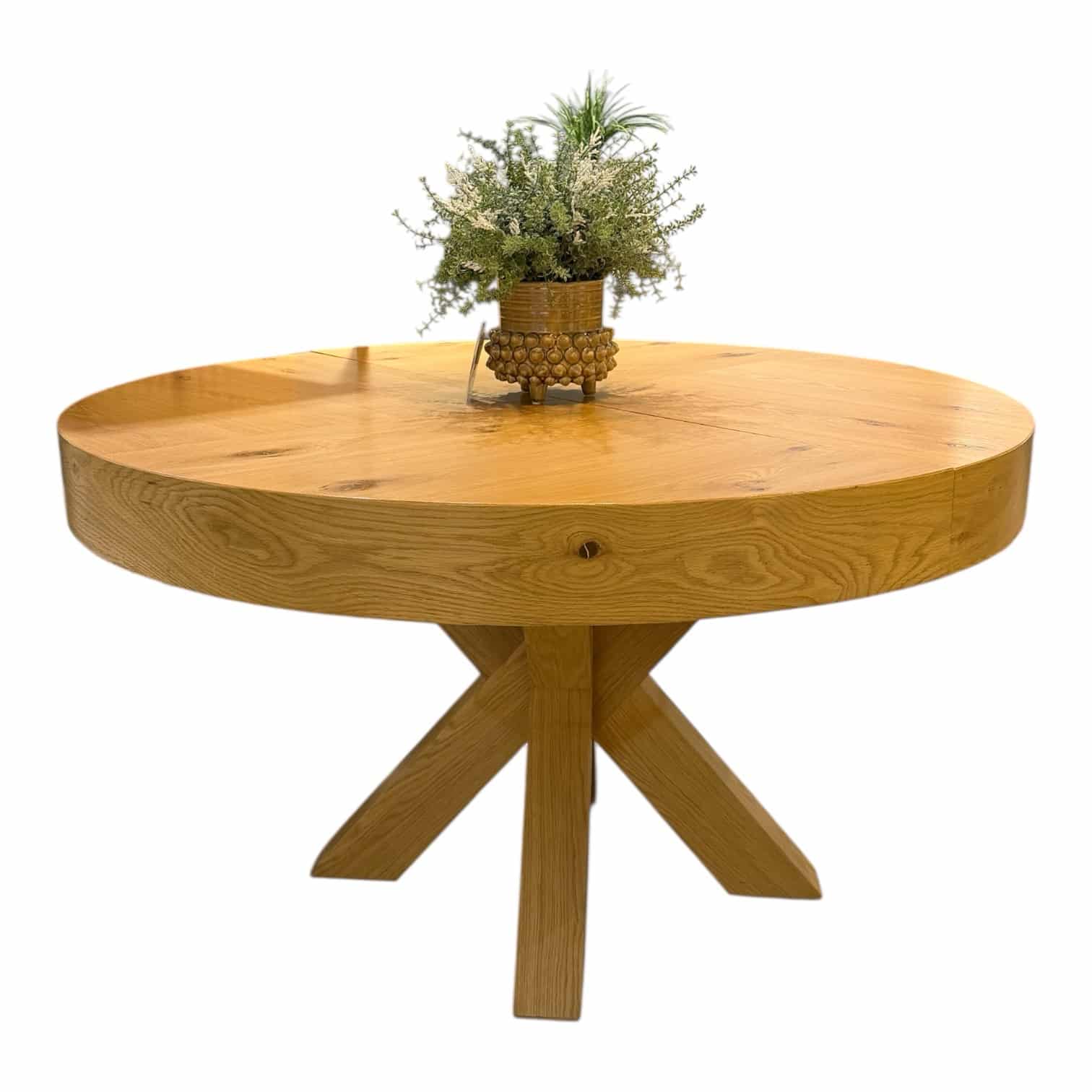 שולחן פינת אוכל עגול מעוצב אלון רגל אלון - אחרון מתצוגה!