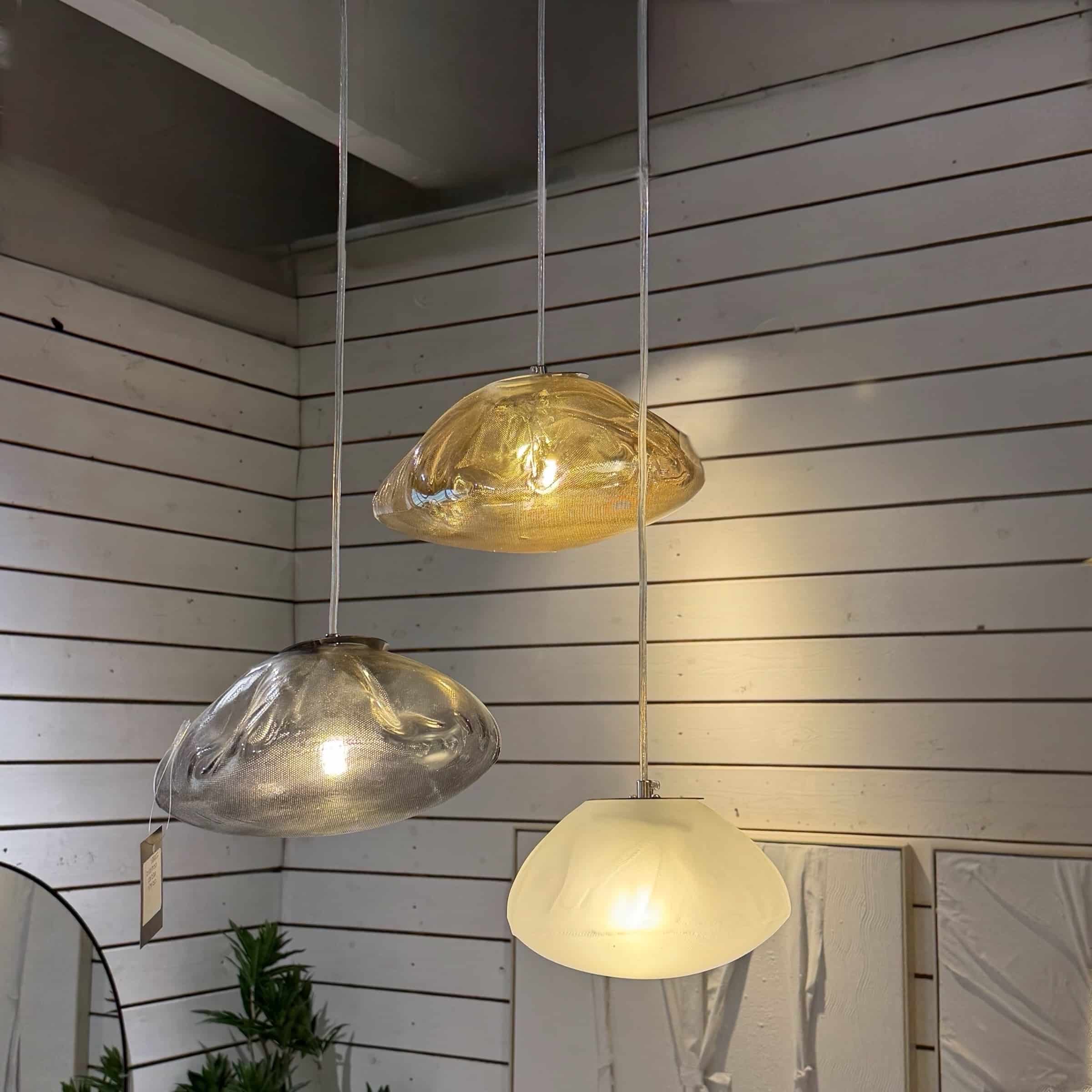 סט 3 מנורות תלייה זכוכית גוונים ענן דגם פלור