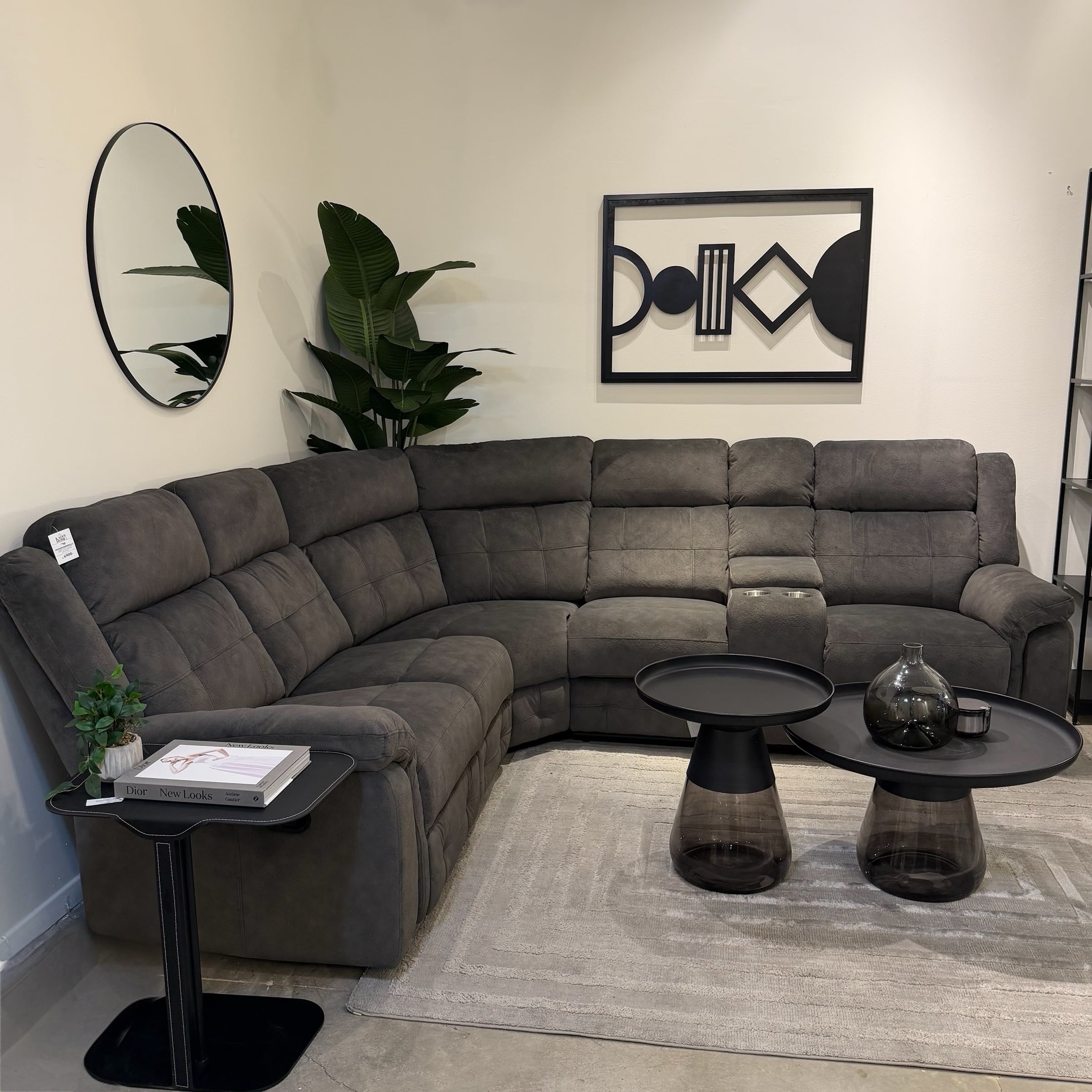 ספה פינתית מעוצבת ריקליינר שמאל אפור דגם טרי