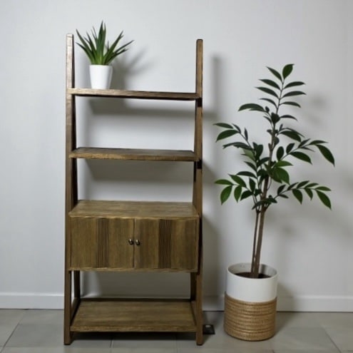 ספריה | יחידת מדפים עץ 2 דלתות דגם מיגל 80/36/180 פגמים קלים - חיסול מתצוגה!