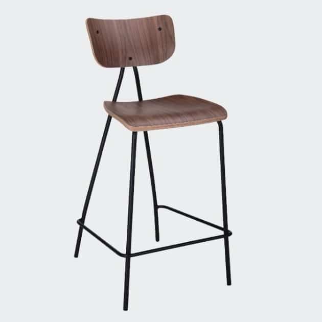 כסא בר מעוצב מוזס פורניר אגוז דגם לאו - חיסול אחרון!