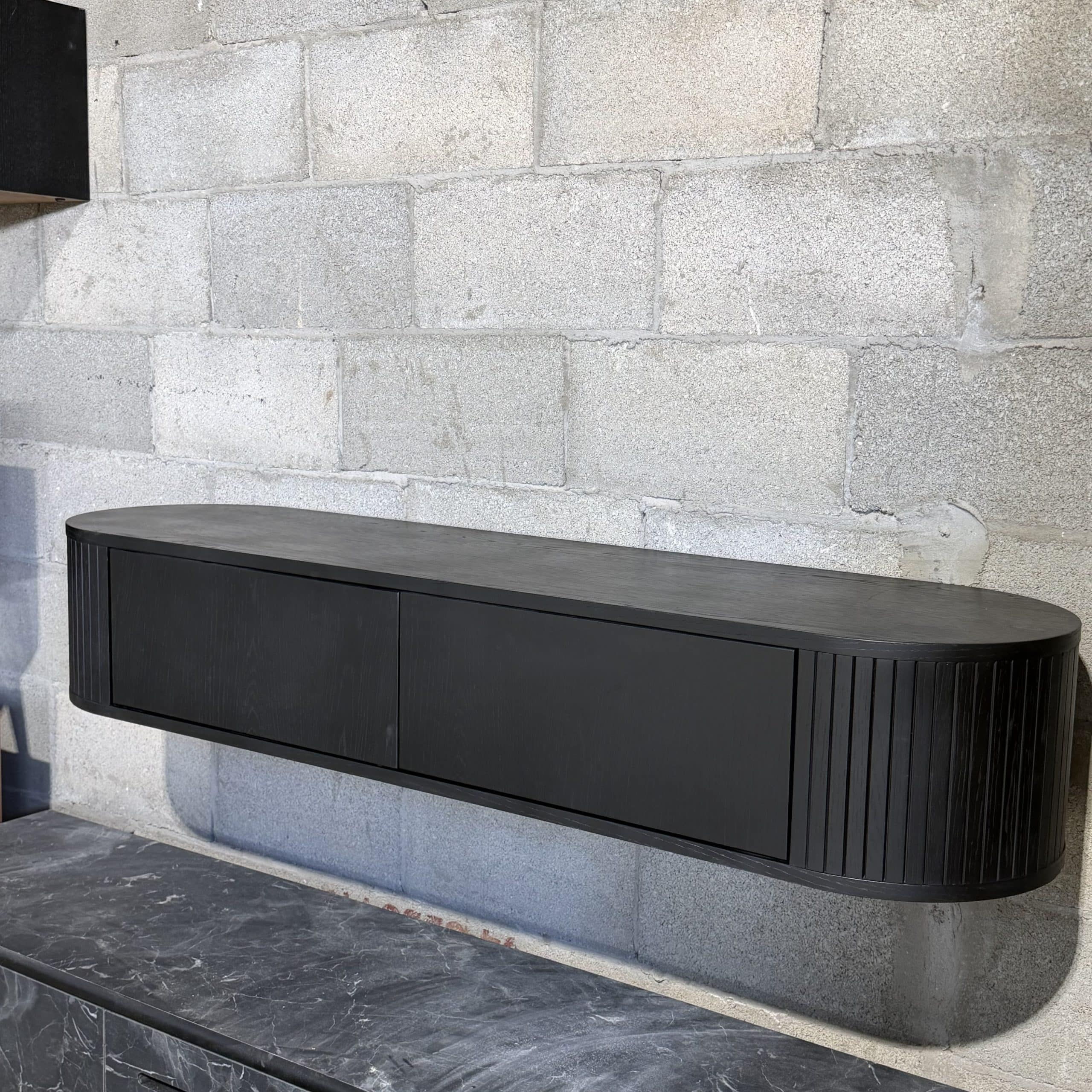 קונסולה | מזנון תלוי דגם דובאי שחור טקסטורה - חיסול!!