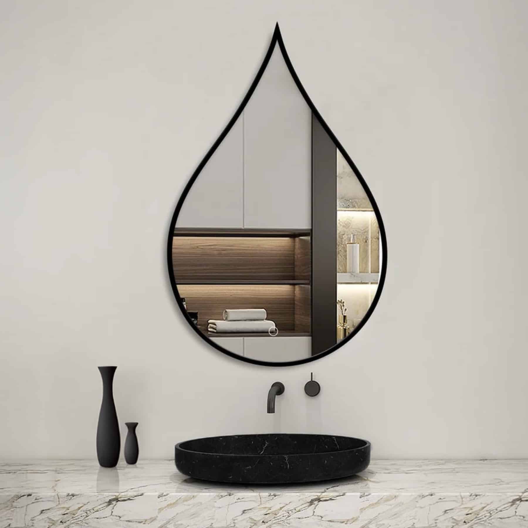 מראה טיפה מסגרת שחורה 100/60 דגם שחם מראה טיפה מסגרת שחורה 100/60 דגם שחם