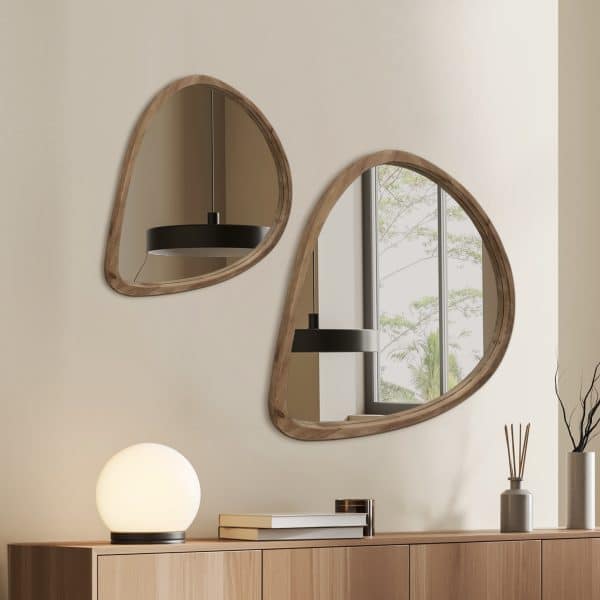 מראה עץ אמורפית מעוצבת דגם שחם