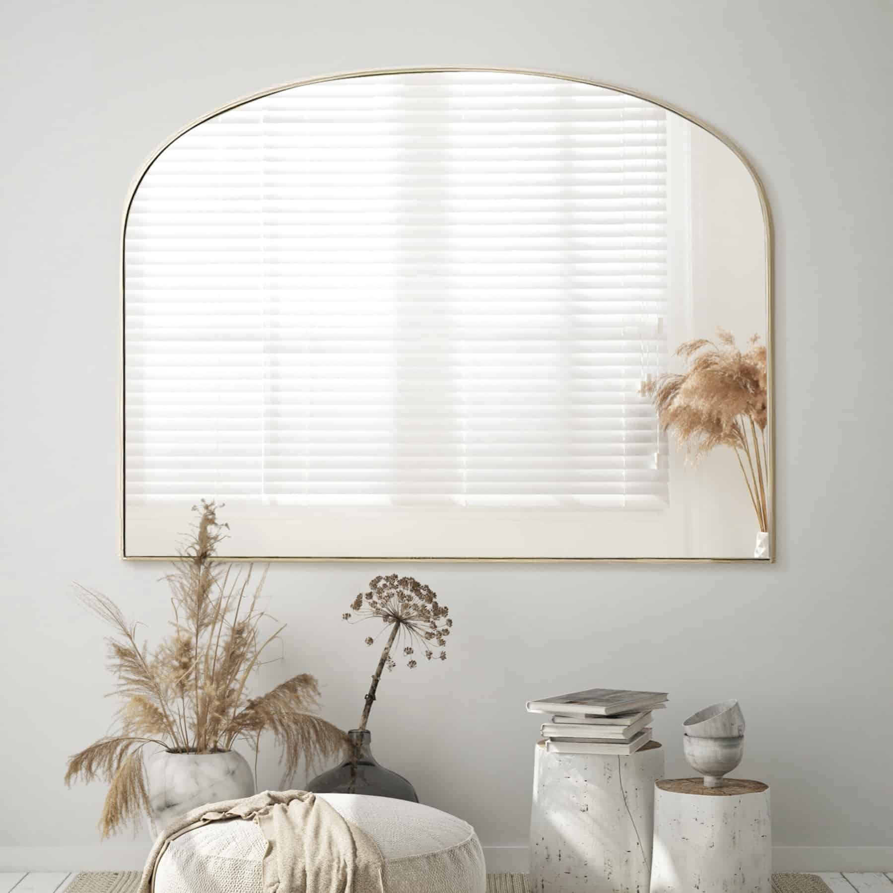 מראה חצי עגולה מסגרת זהב 100/75 דגם שחם מראה חצי עגולה מסגרת זהב 100/75 דגם שחם