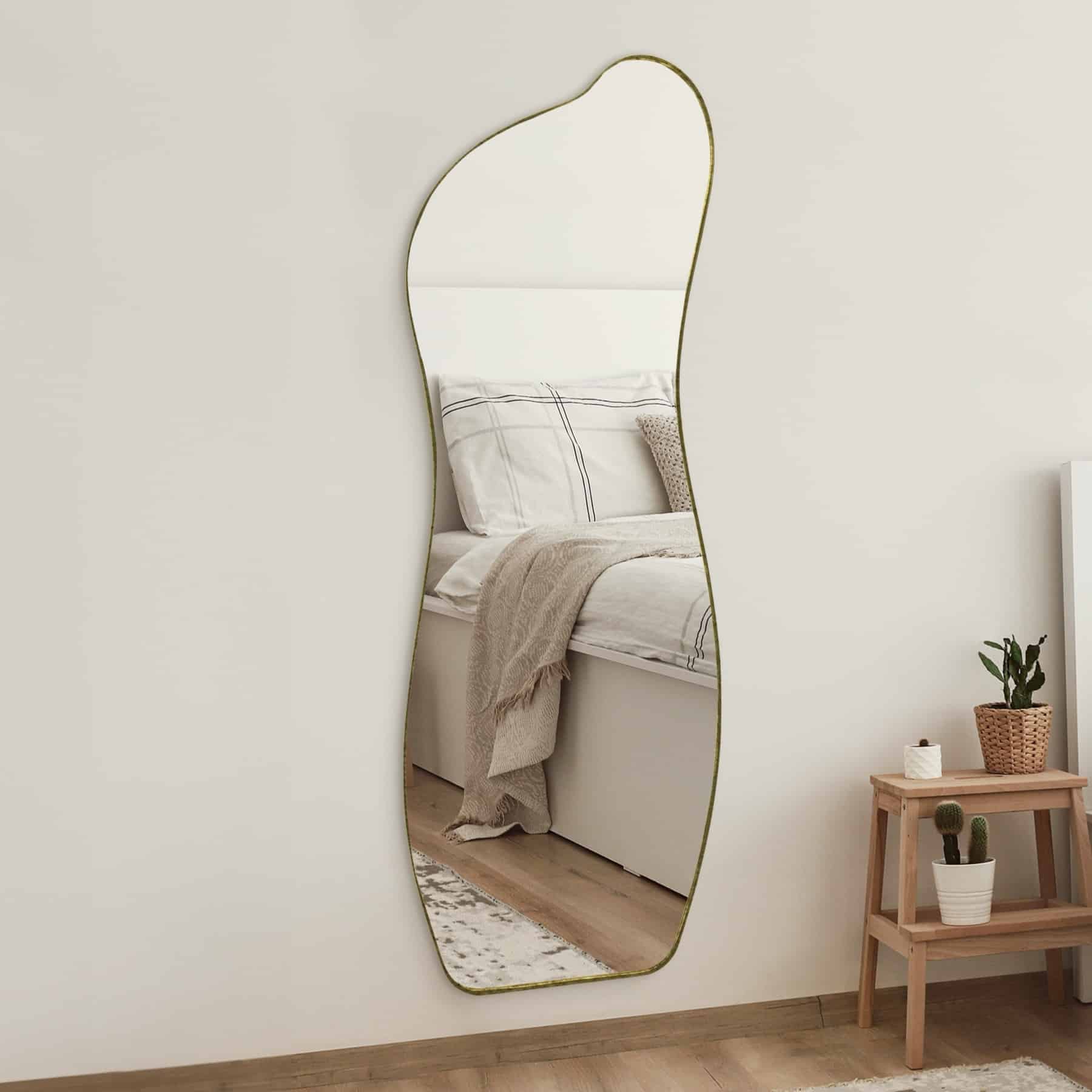 מראת גוף אמורפית מסגרת זהב 170/60 דגם שחם