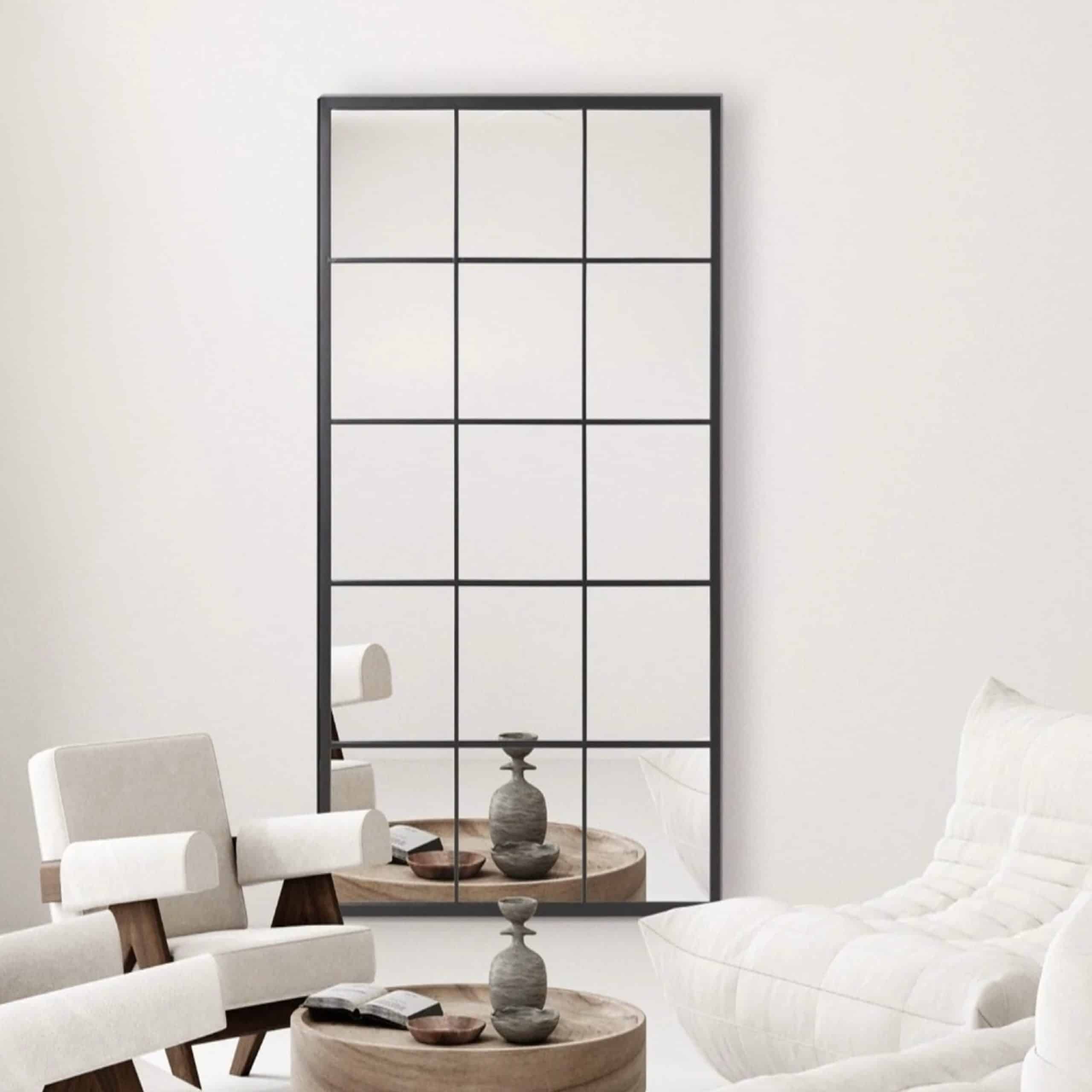 מראה מלבנית מסגרת שחורה ריבועים 160/75 דגם שחם מראה מלבנית מסגרת שחורה ריבועים 160/75 דגם שחם