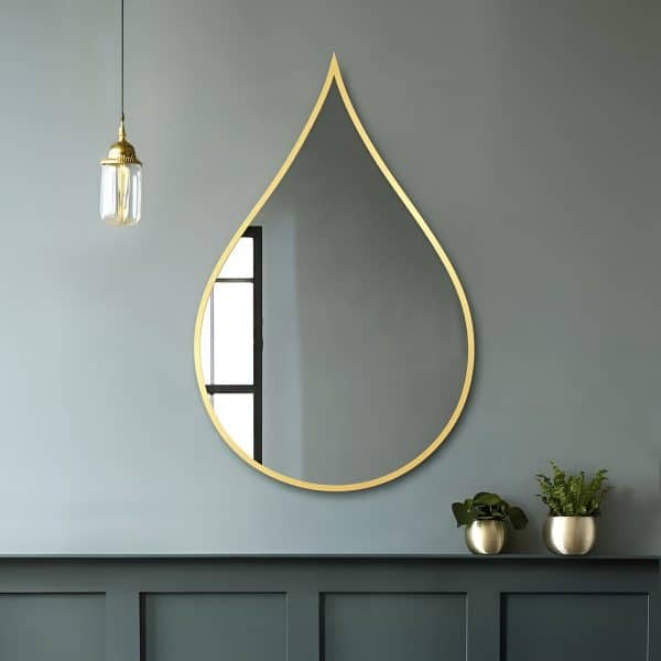 מראה מיוחדת מסגרת זהב טיפה דגם שחם