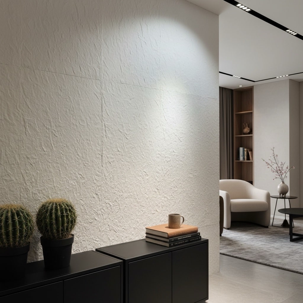 חיפוי קיר מעוצב דגם סאנדסטון לבן 120/60 - חדש!