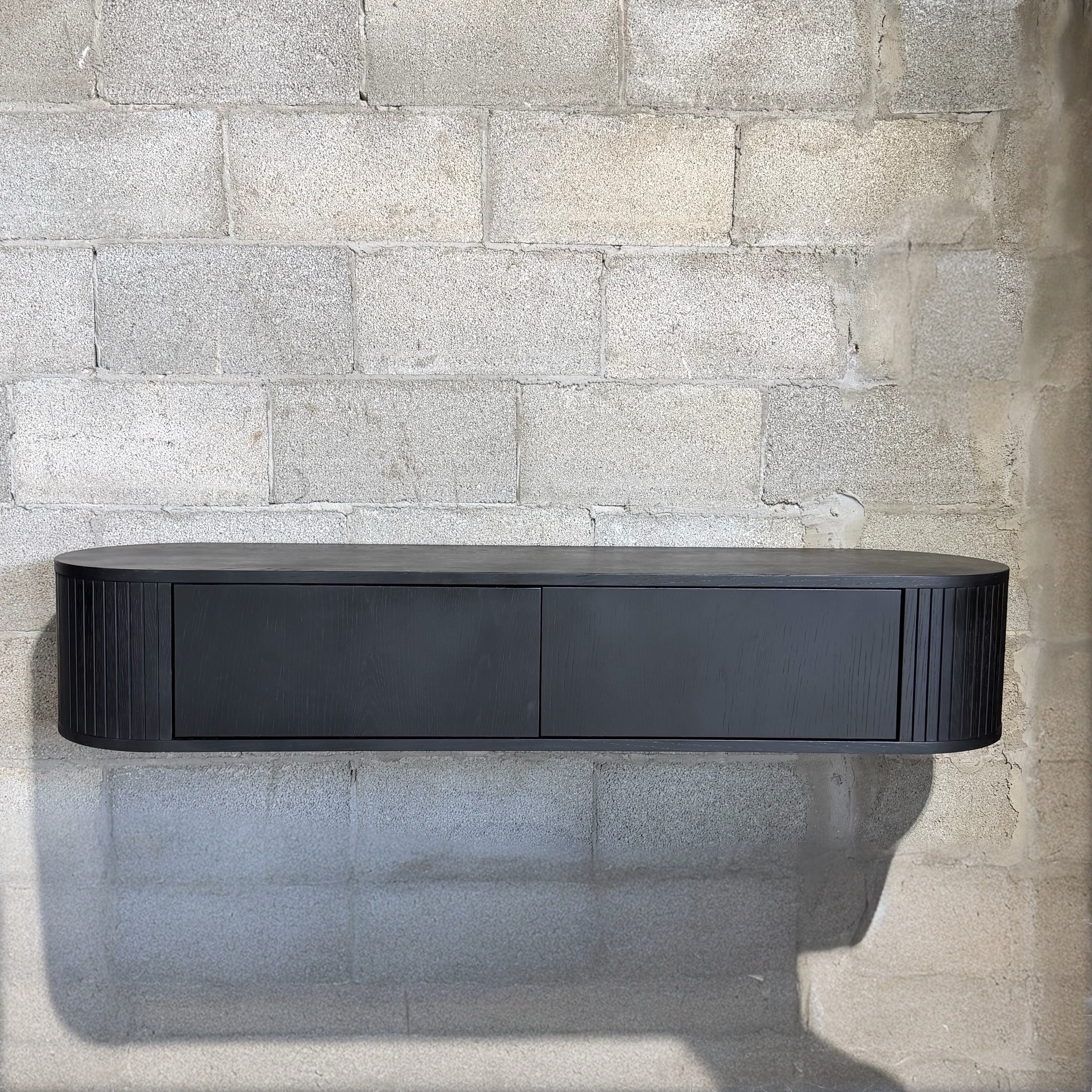 קונסולה | מזנון תלוי דגם דובאי שחור טקסטורה - חיסול!!