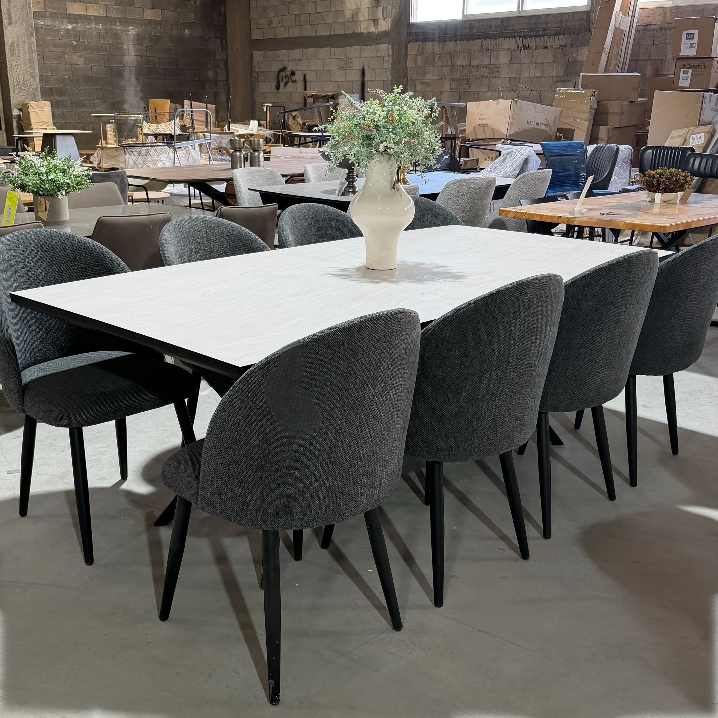 שולחן פינת אוכל מעוצב דגם ליזט פורמייקה אבן רגל שחורה - חיסול!!