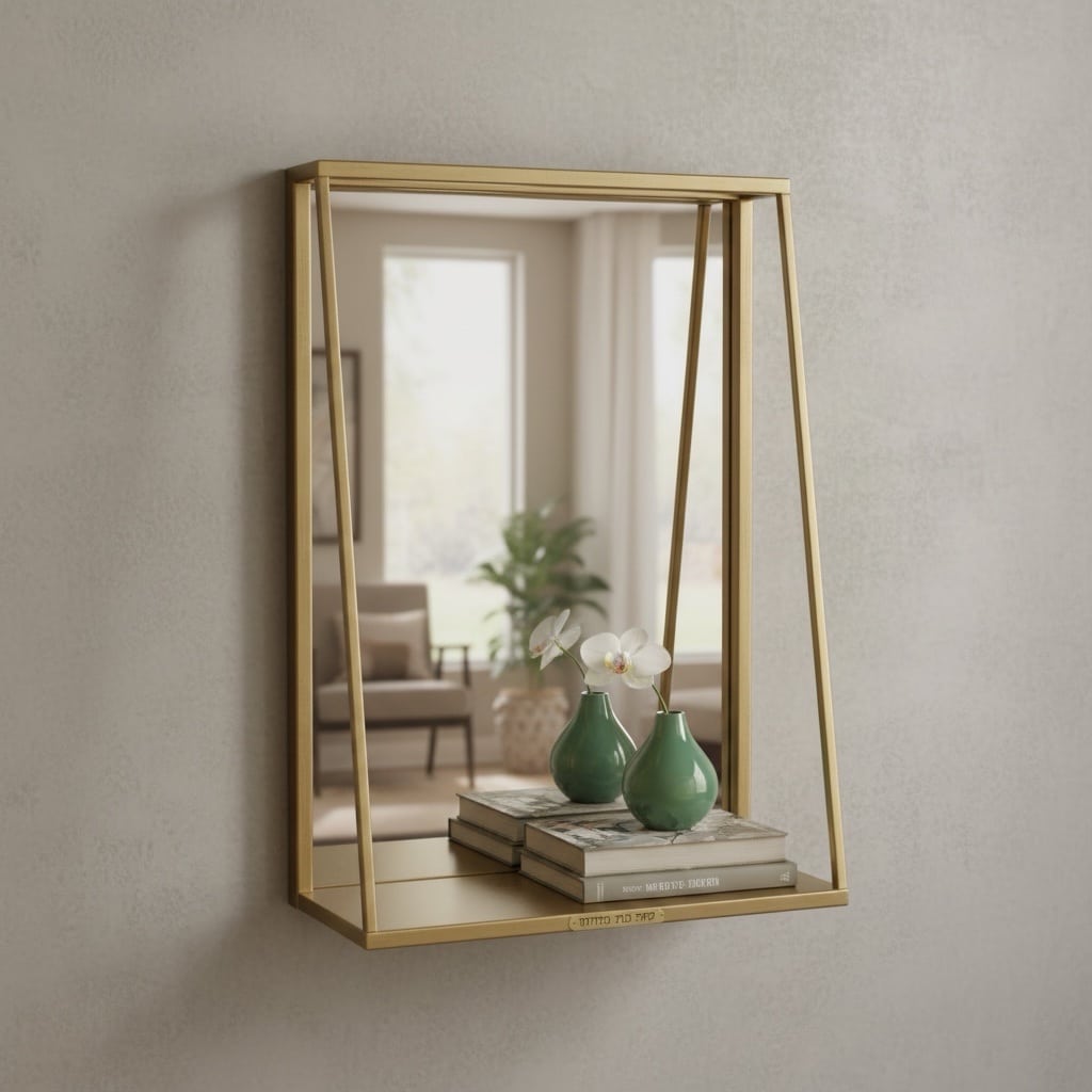 מראה מעוצבת מסגרת זהב דגם מדף 30/40/13 - אחרונה!