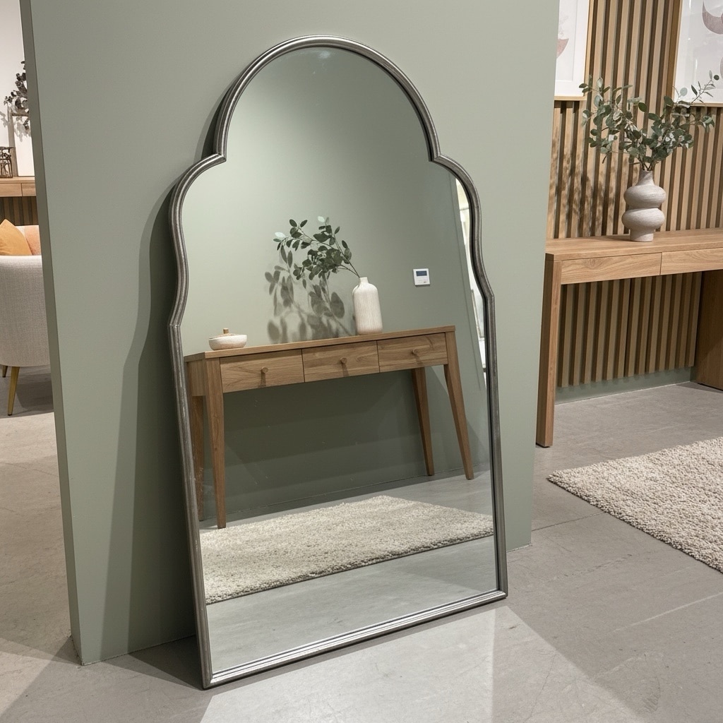 מראה נסיכה בלה מסגרת כסופה משופשפת 100/60 - אחרונה !