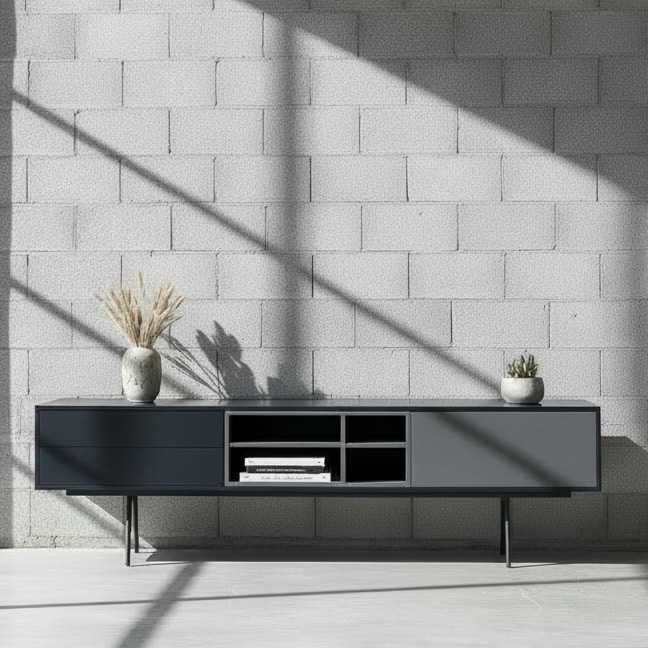 מזנון מעוצב דגם קובייה אפור בשילוב שחור - חיסול!!