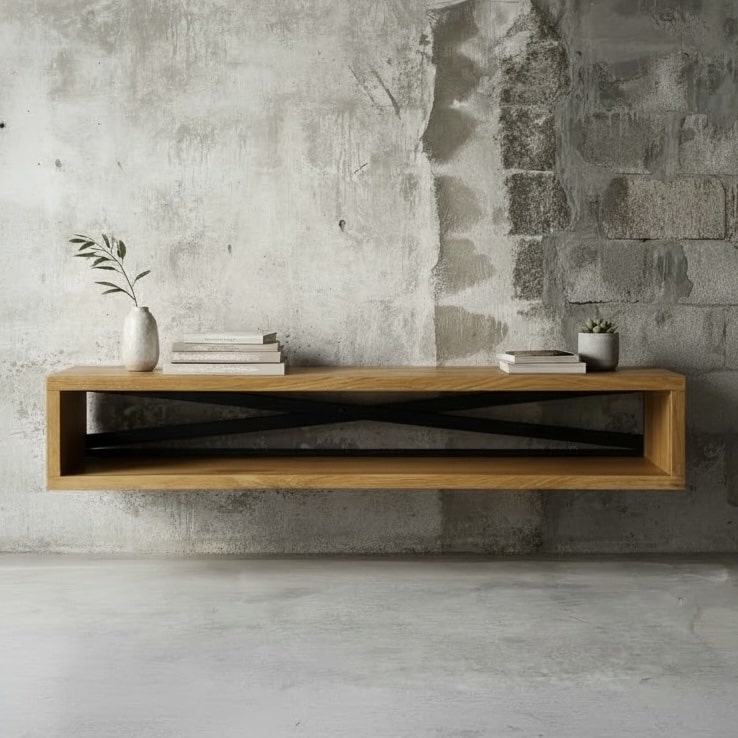 מזנון מעוצב מרחף אלון טבעי - חיסול עודפים!