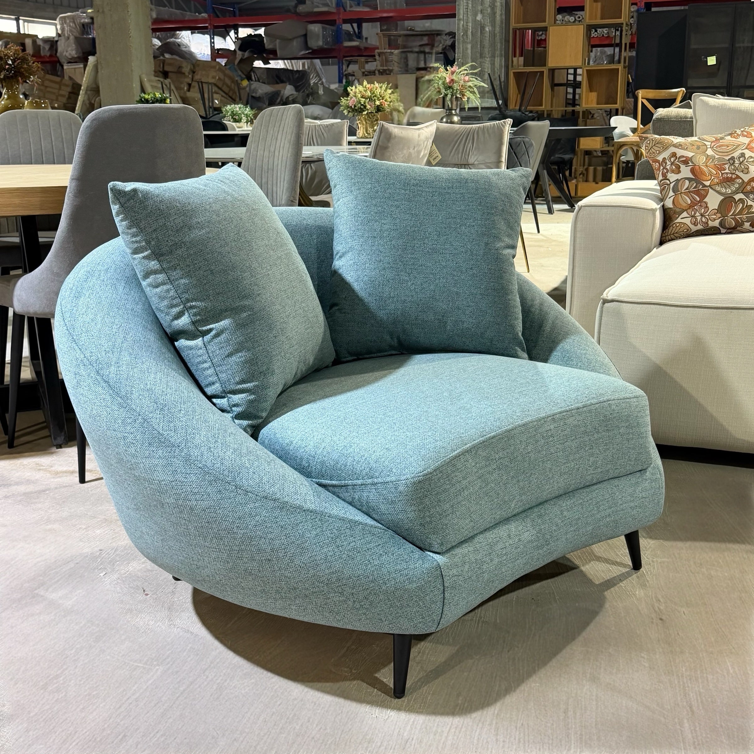 כורסא מעוצבת פנדה בד טורקיז - חיסול עודפים!!