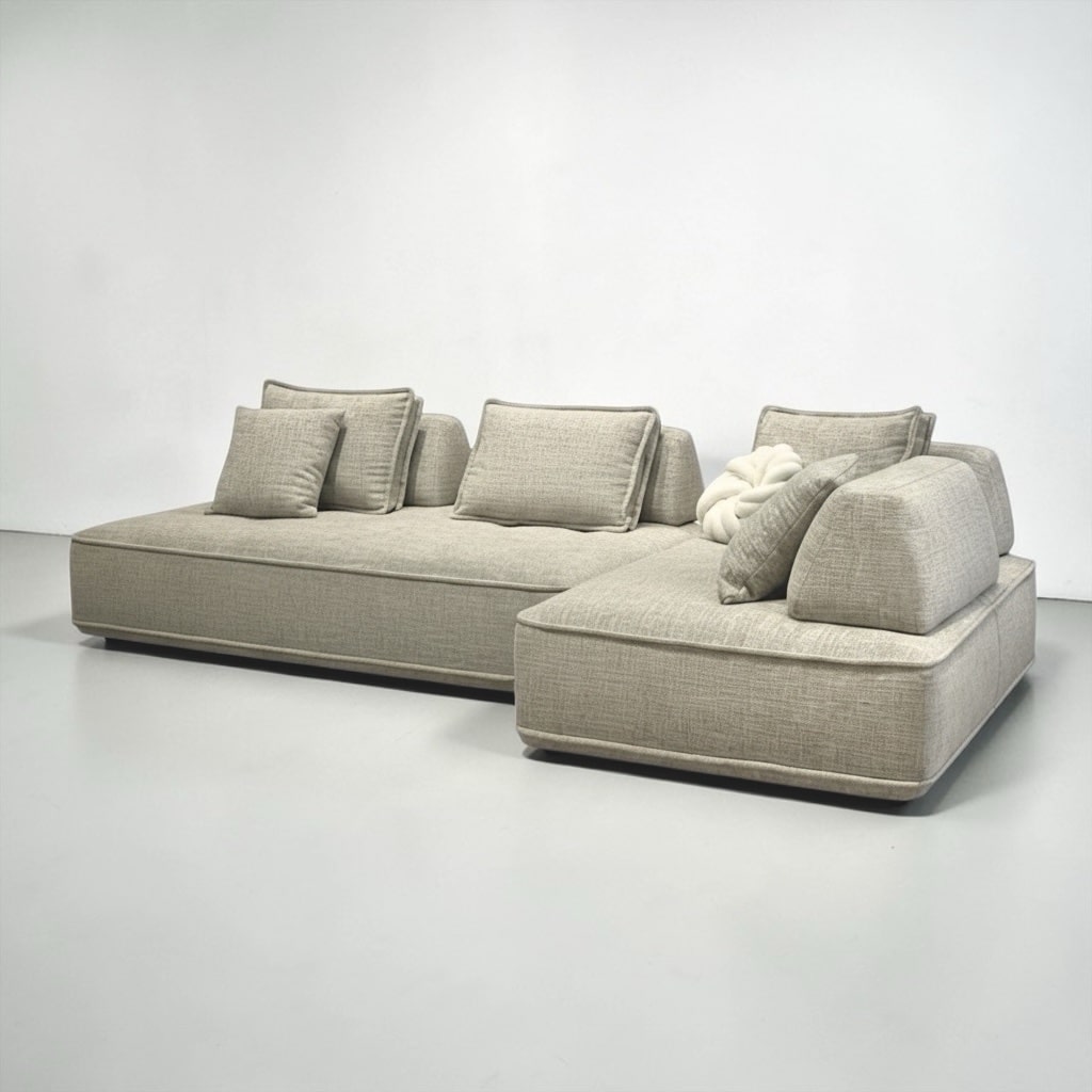 ספה פינתית ימין / שמאל מודולרית דגם מייסון אריג מוקה ווילד נטורל - קולקציה חדשה!