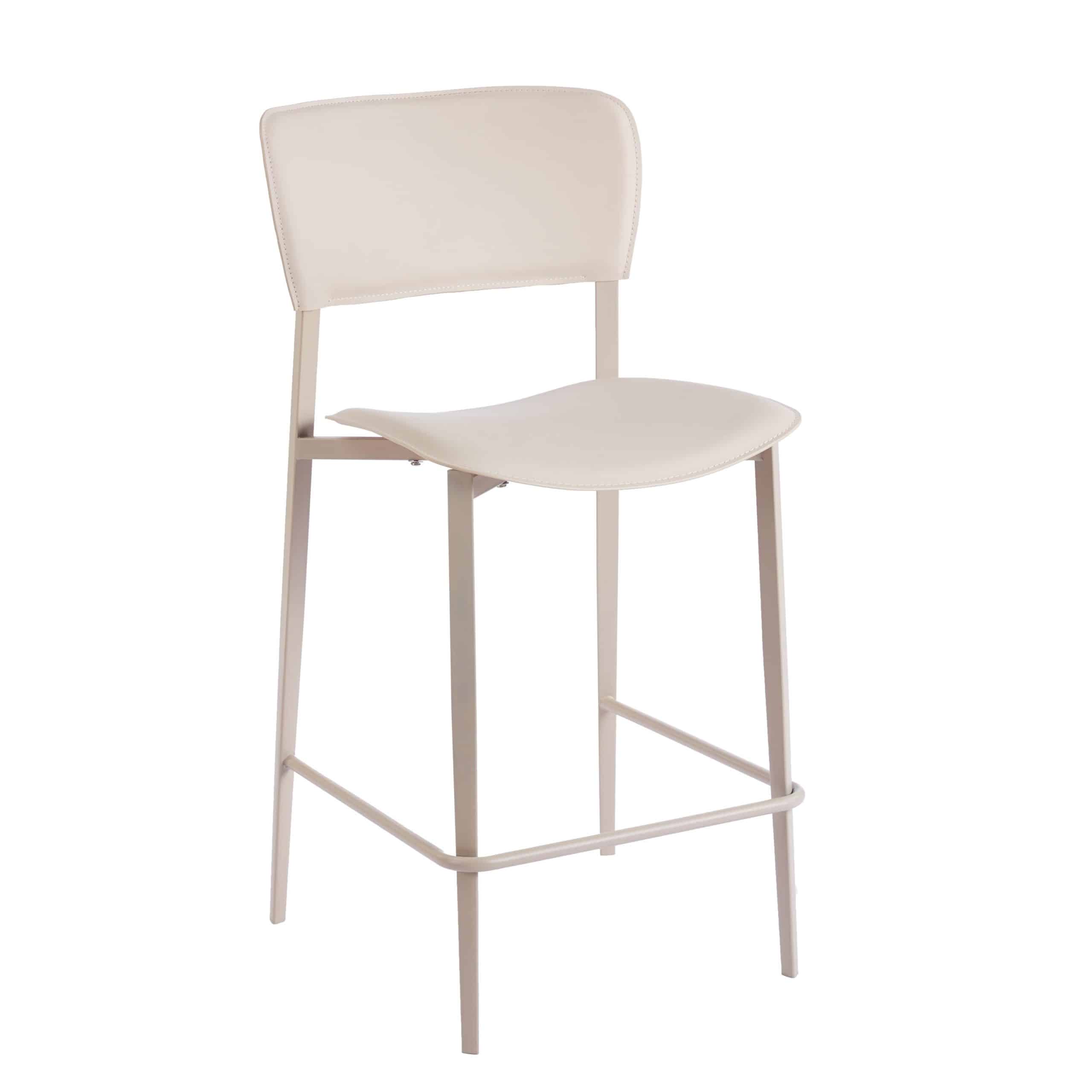 כסא בר יוקרתי לין חלול דמוי עור אבן בז דגם ליאנה