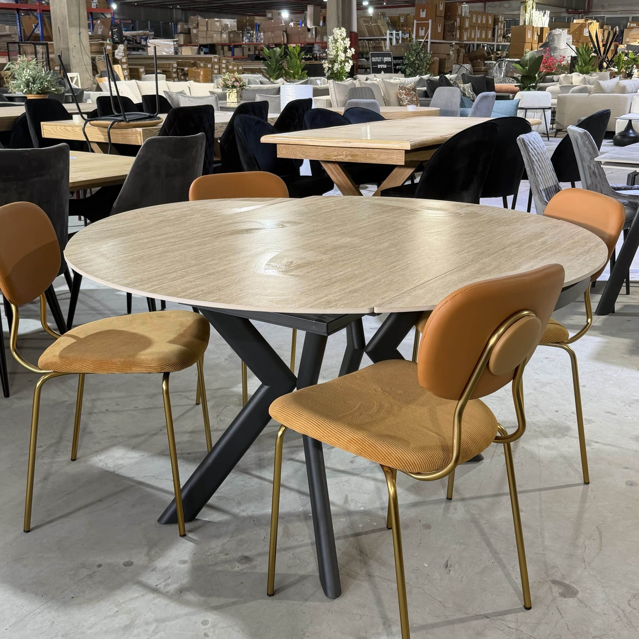 שולחן אוכל עגול / מלבני יוקרתי טרוורטין - חיסול עודפים!!