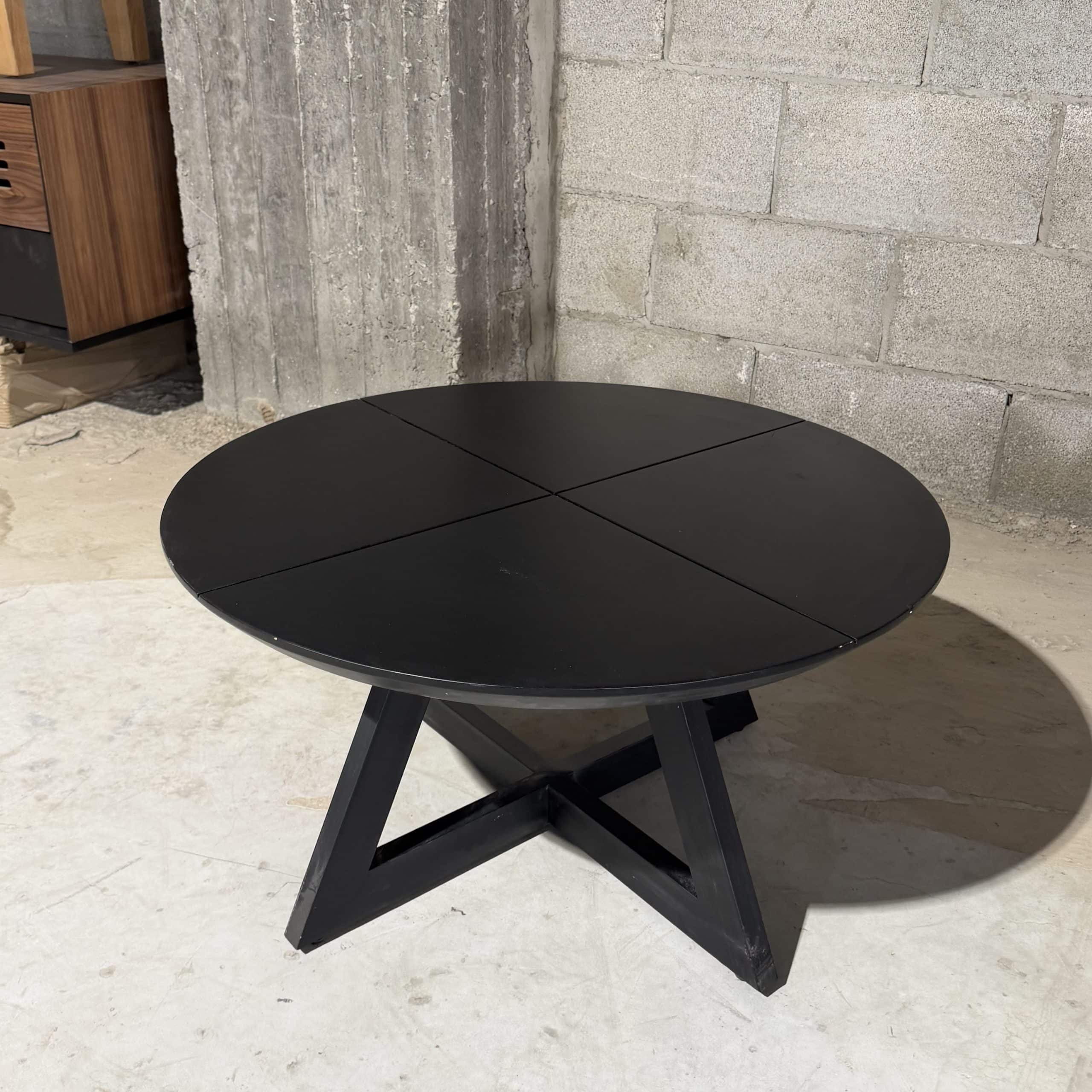 שולחן סלון מעוצב עגול בודד מרצדס שחור - חיסול עודפים!