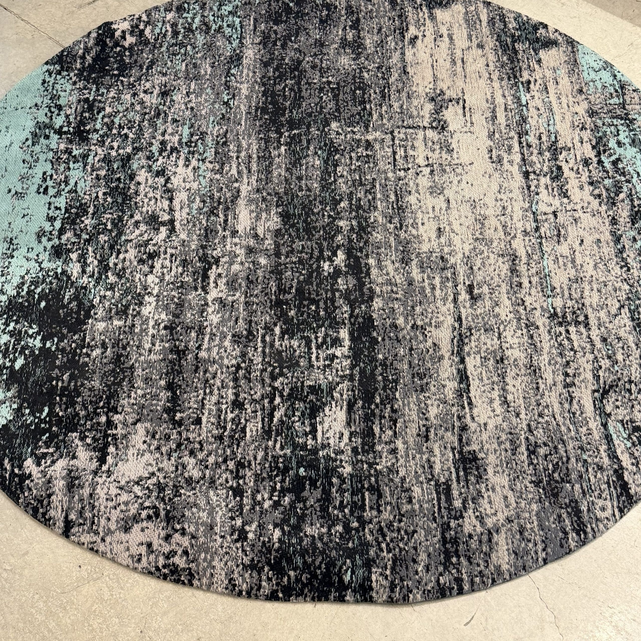 שטיח מעוצב טורקיז שחור קוטר 150 דגם סטאר - חיסול שטיח מעוצב טורקיז שחור קוטר 150 דגם סטאר - חיסול