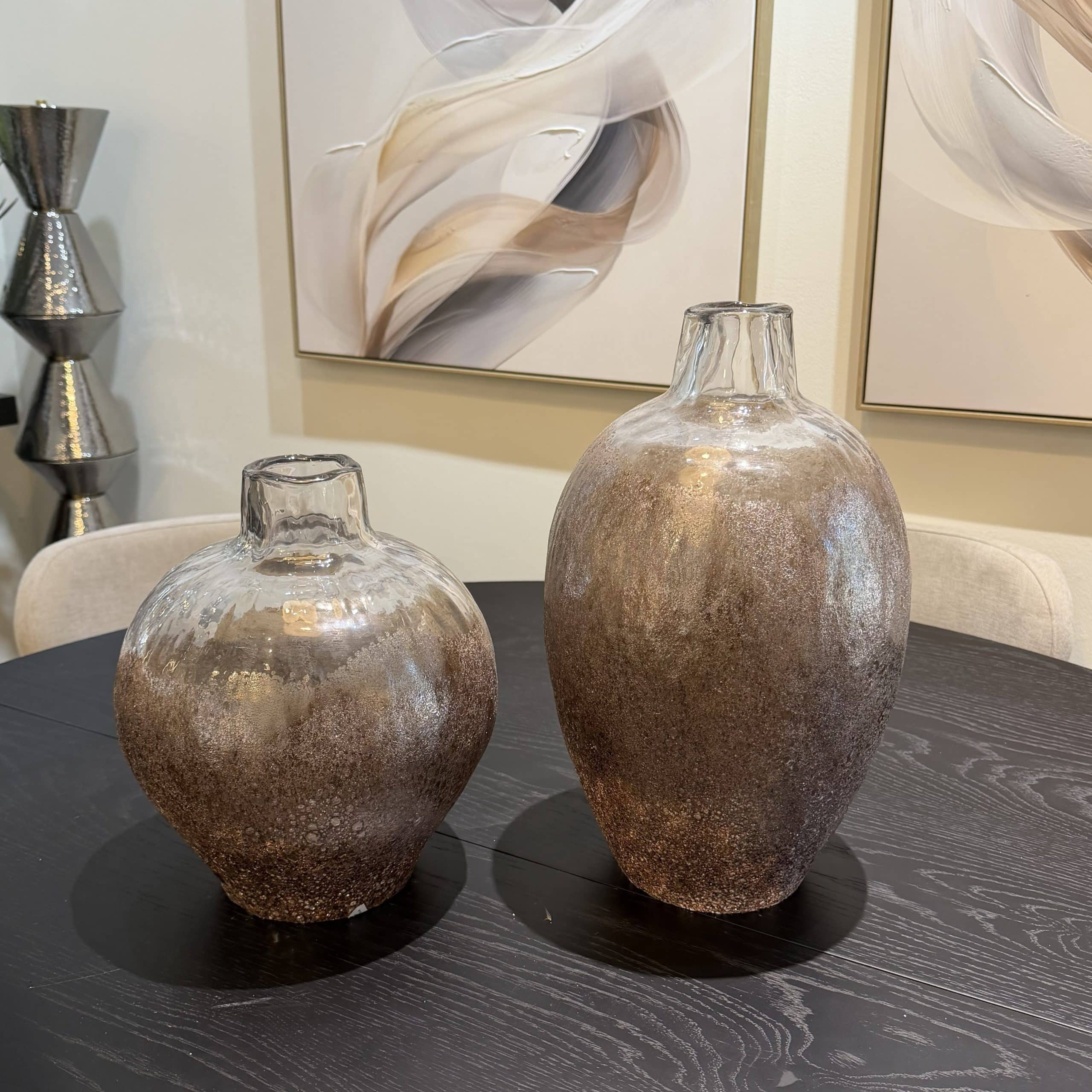 כד זכוכית שקופה אומברה ברונזה גבוה / נמוך דגם סופיה