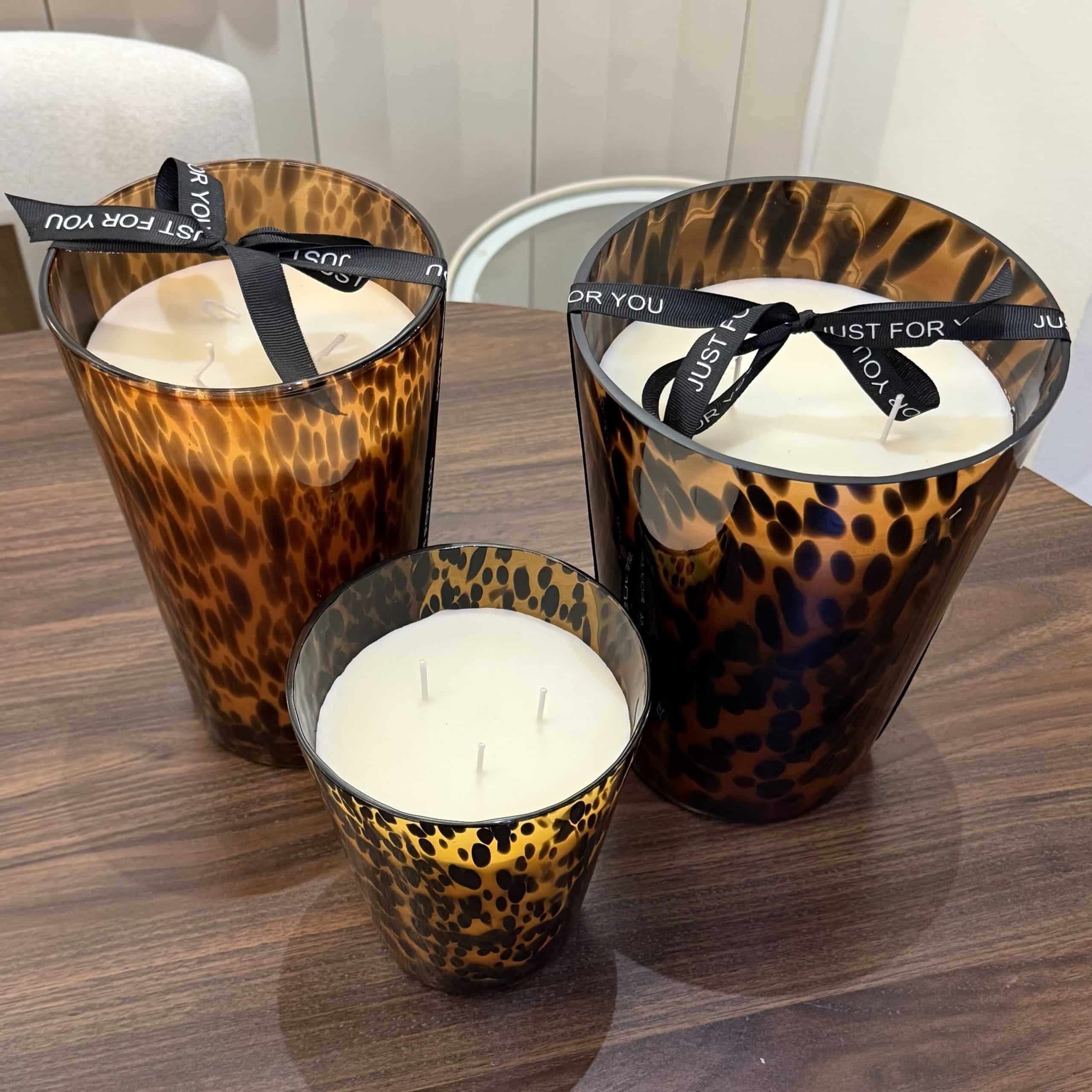 נר ריחני מנומר חום דגם סופיה