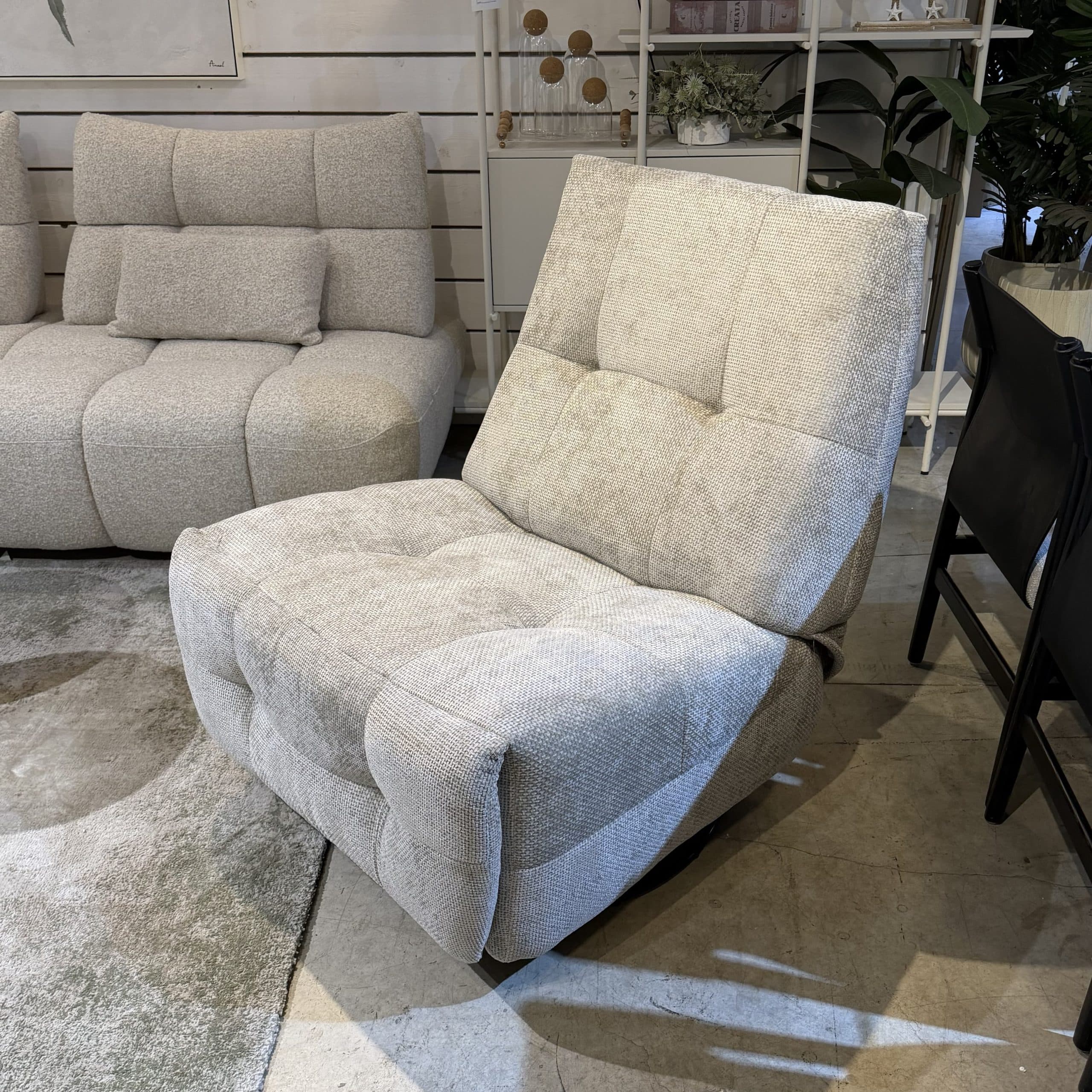 כורסא מפנקת ריקליינר ידני 449 צבע אבן ליני