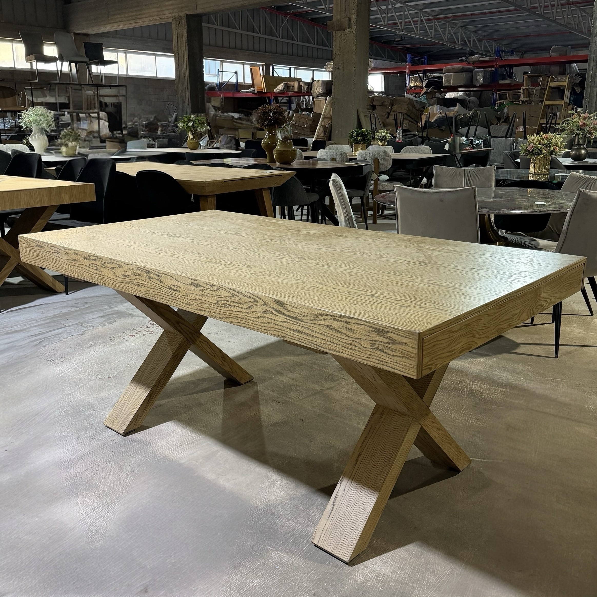 שולחן אוכל מעוצב דגם איקס אלון מושחר - חיסול עודפים!!