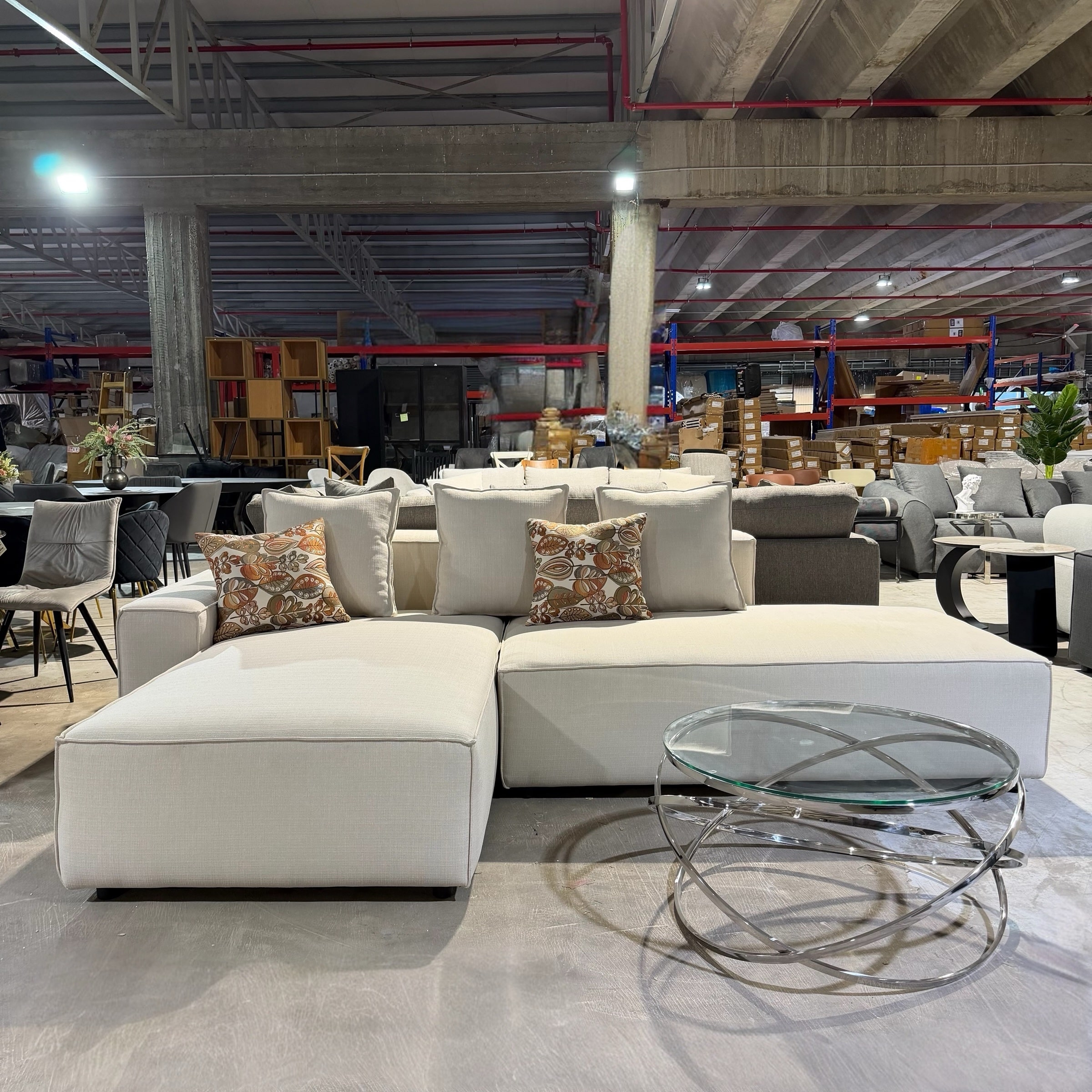 שולחן סלון מעוצב דגם טבעות ניקל זכוכית שקופה - חיסול עודפים!!