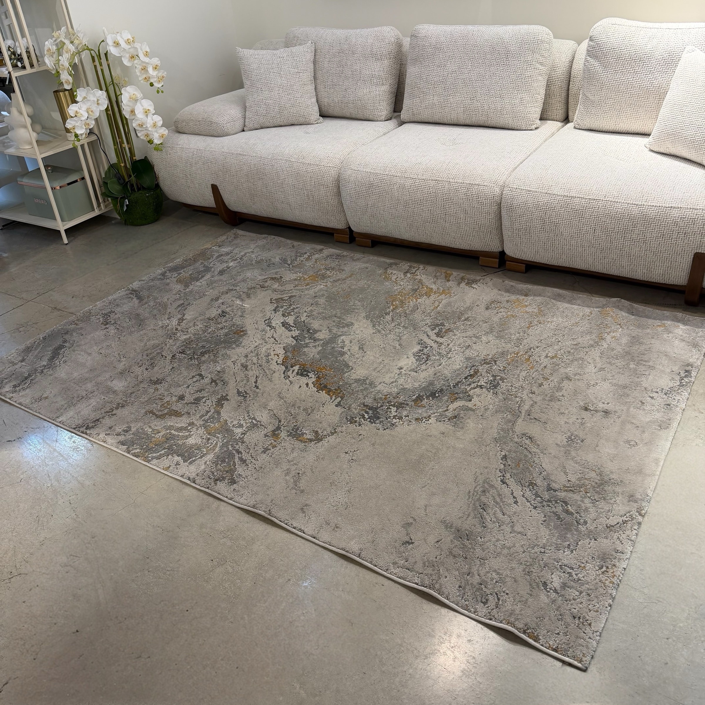 שטיח יוקרתי בגווני אפור אבן 160/230 דגם גובאני - חיסול!