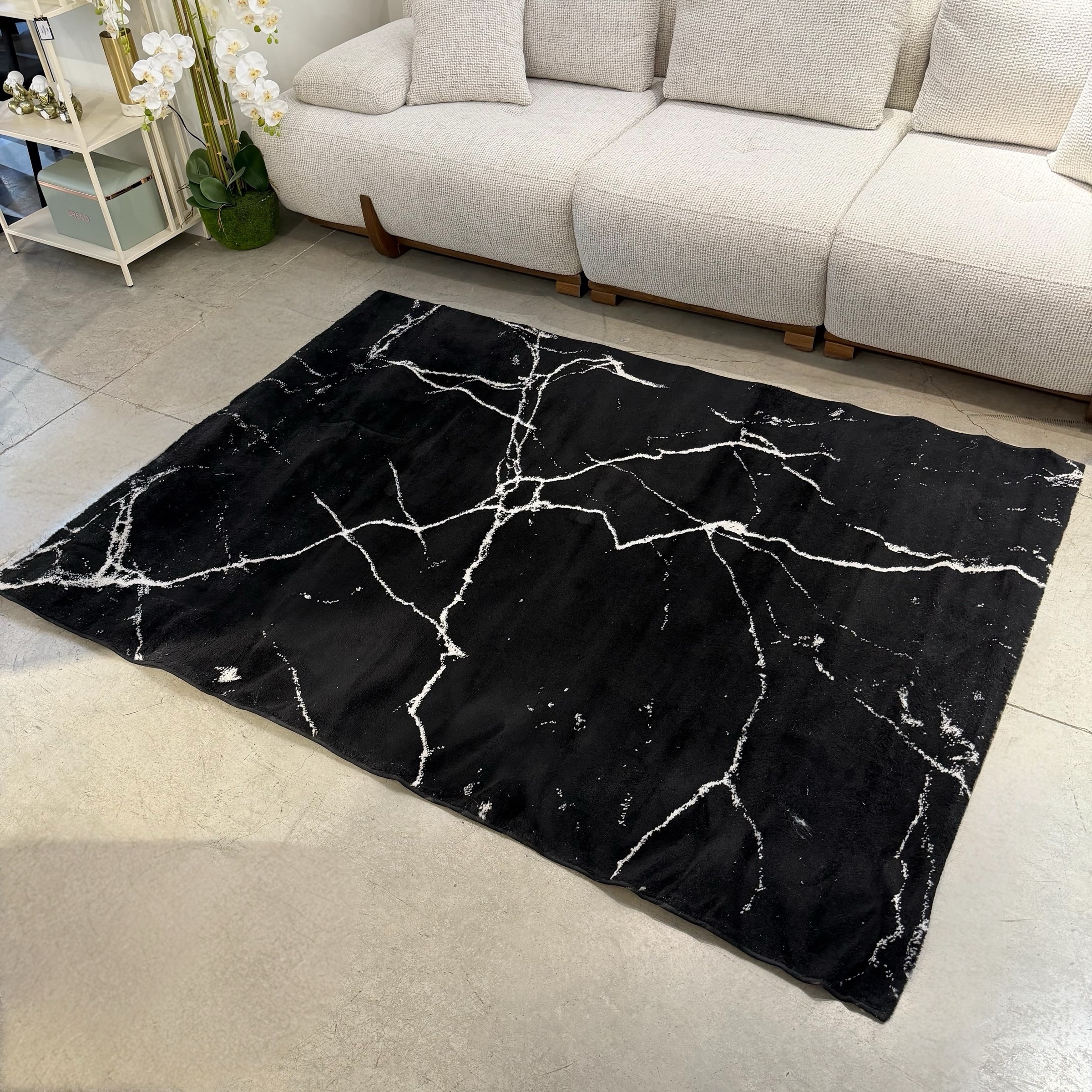 שטיח מעוצב שחור לבן 160/230 דגם ריי - חיסול! שטיח מעוצב שחור לבן 160/230 דגם ריי - חיסול!