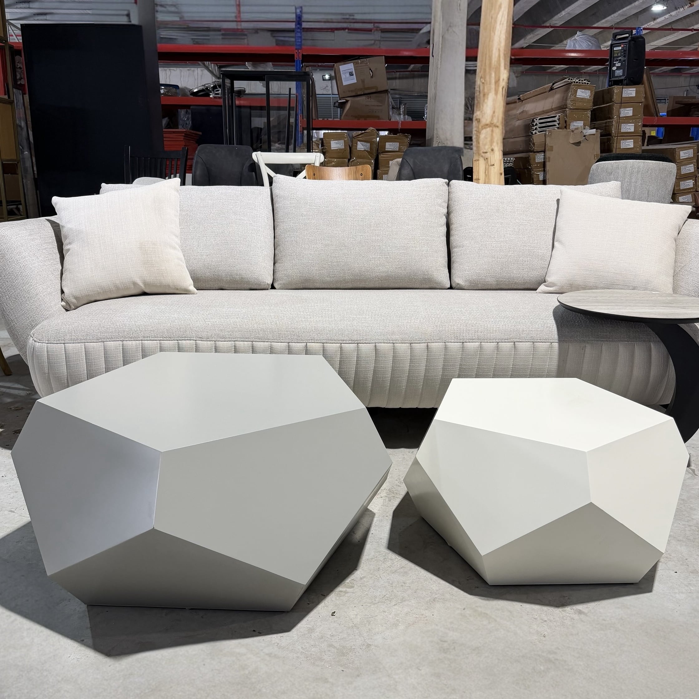 סט שולחנות סלון דגם דיימונד גווני אפור אבן - חיסול עודפים!!