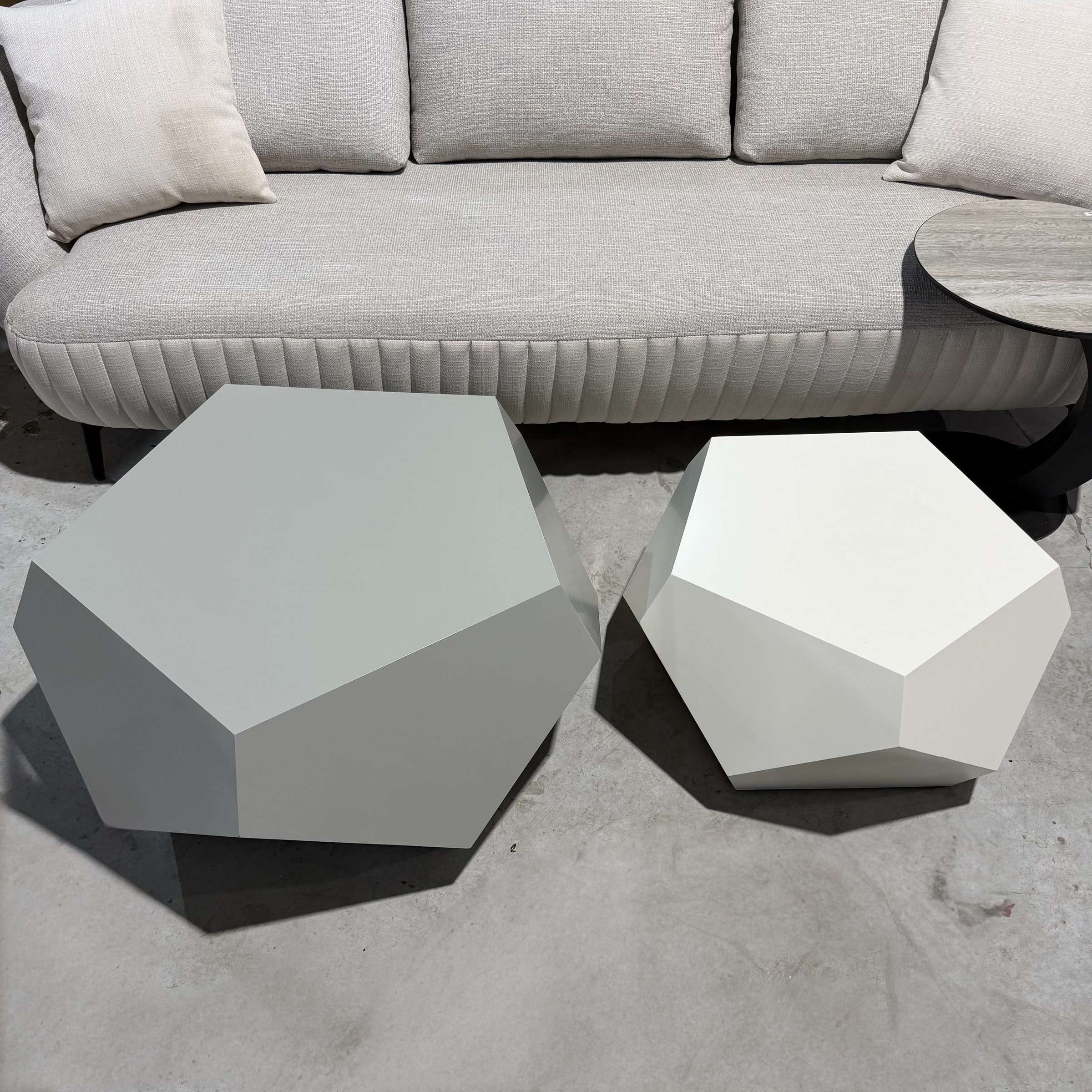 סט שולחנות סלון דגם דיימונד גווני אפור אבן - חיסול עודפים!!