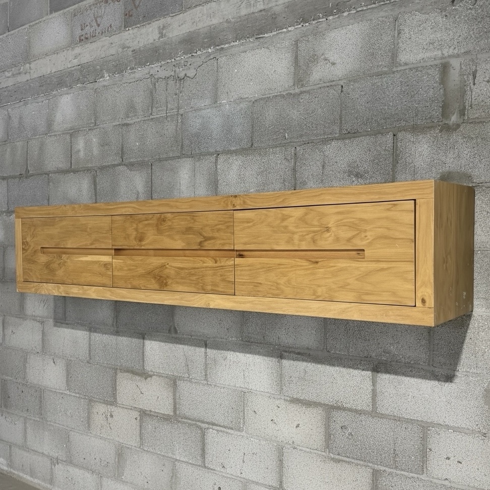 מזנון תלוי אלון טבעי דגם מגרעת - חיסול עודפים!