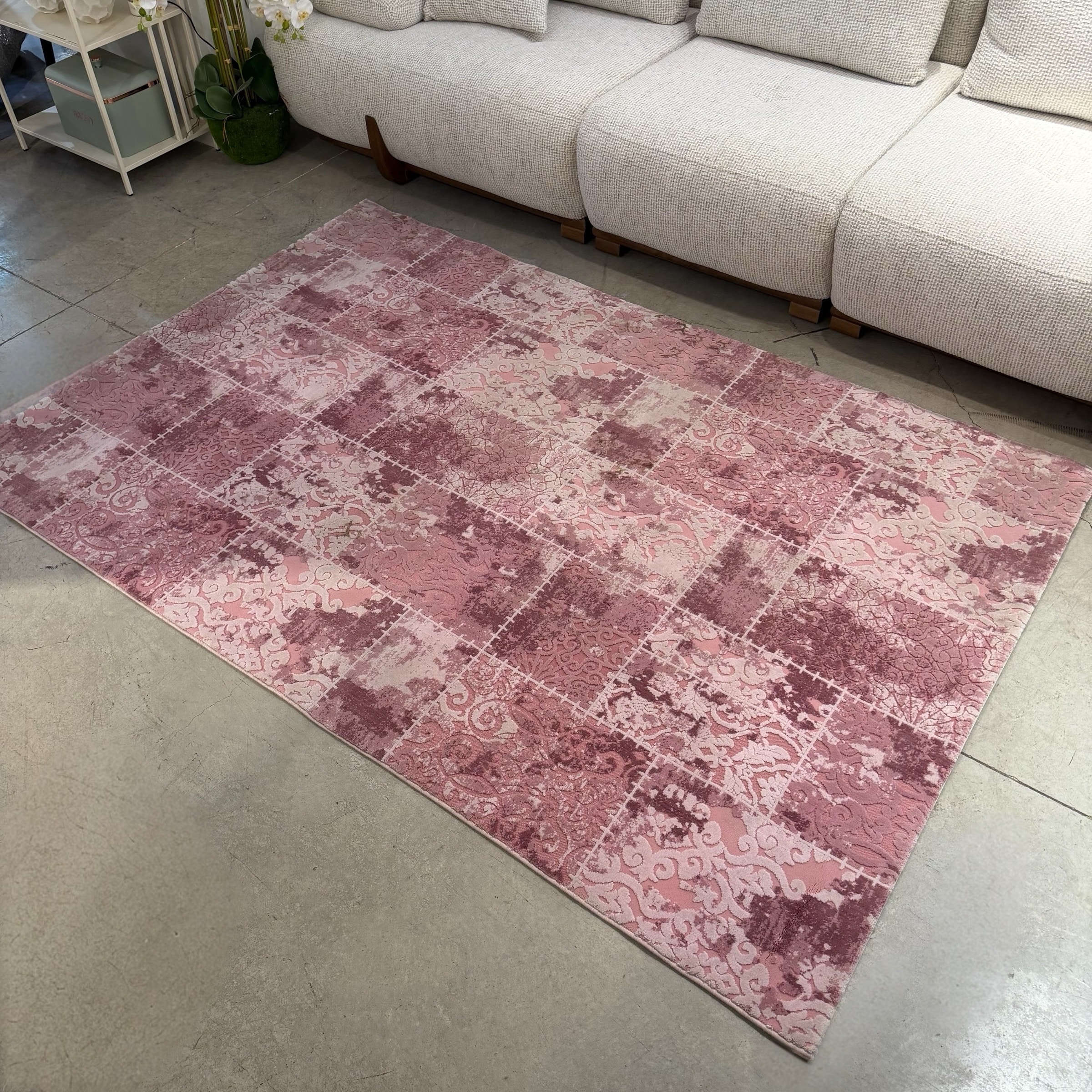 שטיח יוקרתי ורוד 160/230 דגם אמדאוס