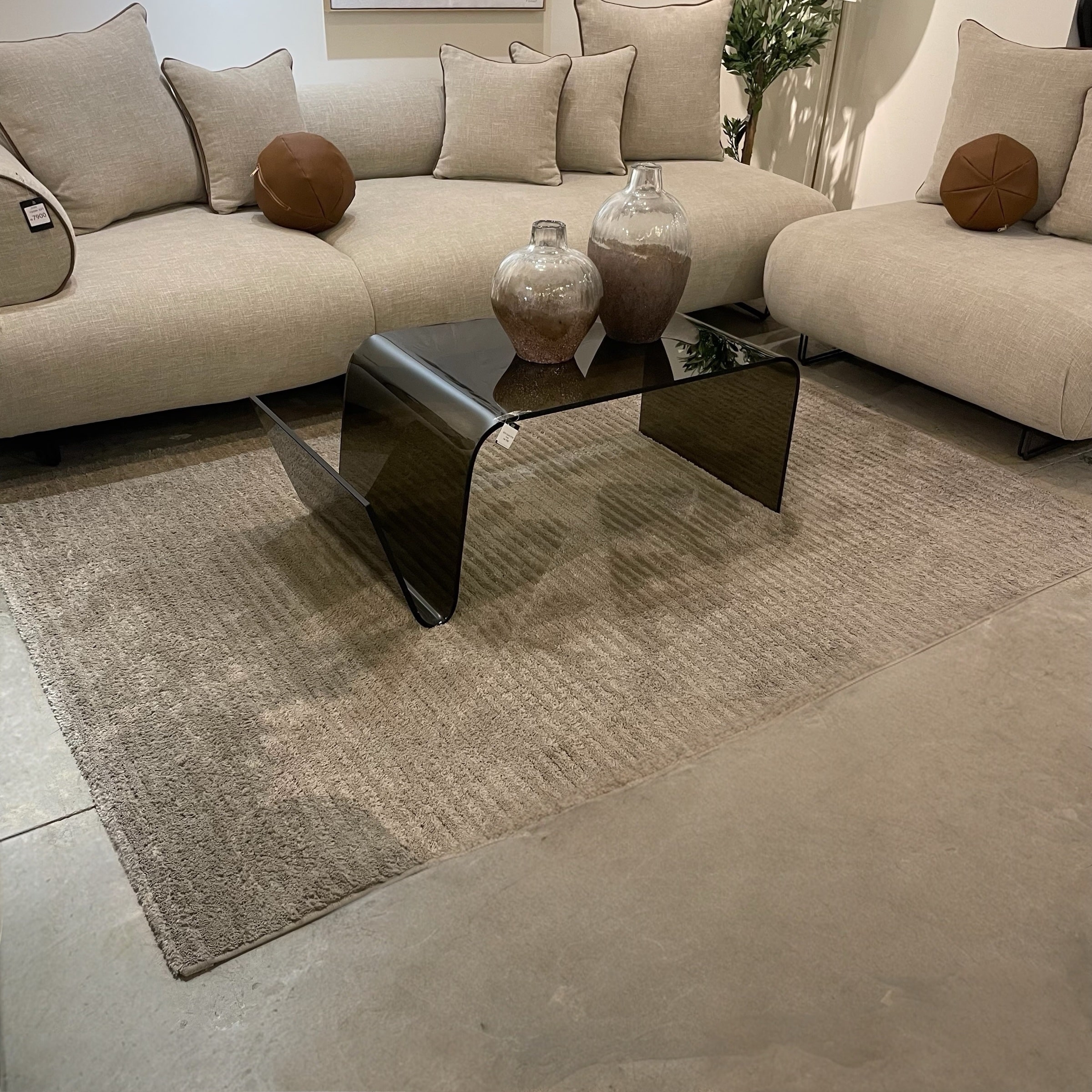 שטיח מודרני פסים חום בז 160/230 דגם דלוקס - מתצוגה!