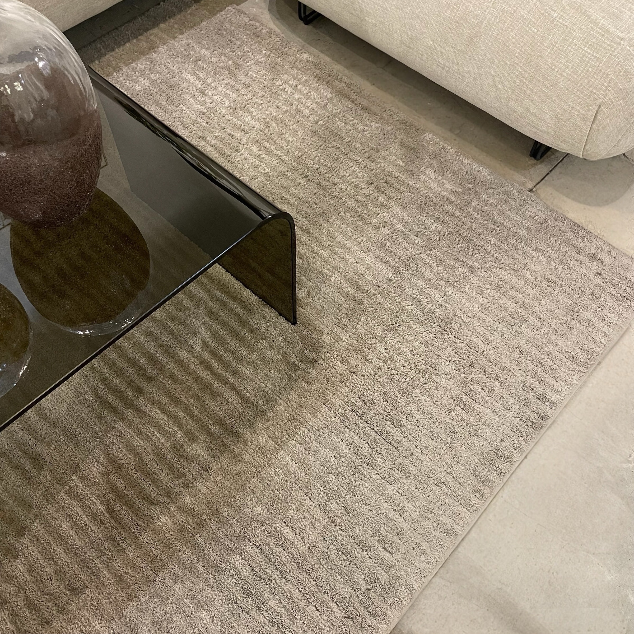 שטיח מודרני פסים חום בז 160/230 דגם דלוקס - מתצוגה!