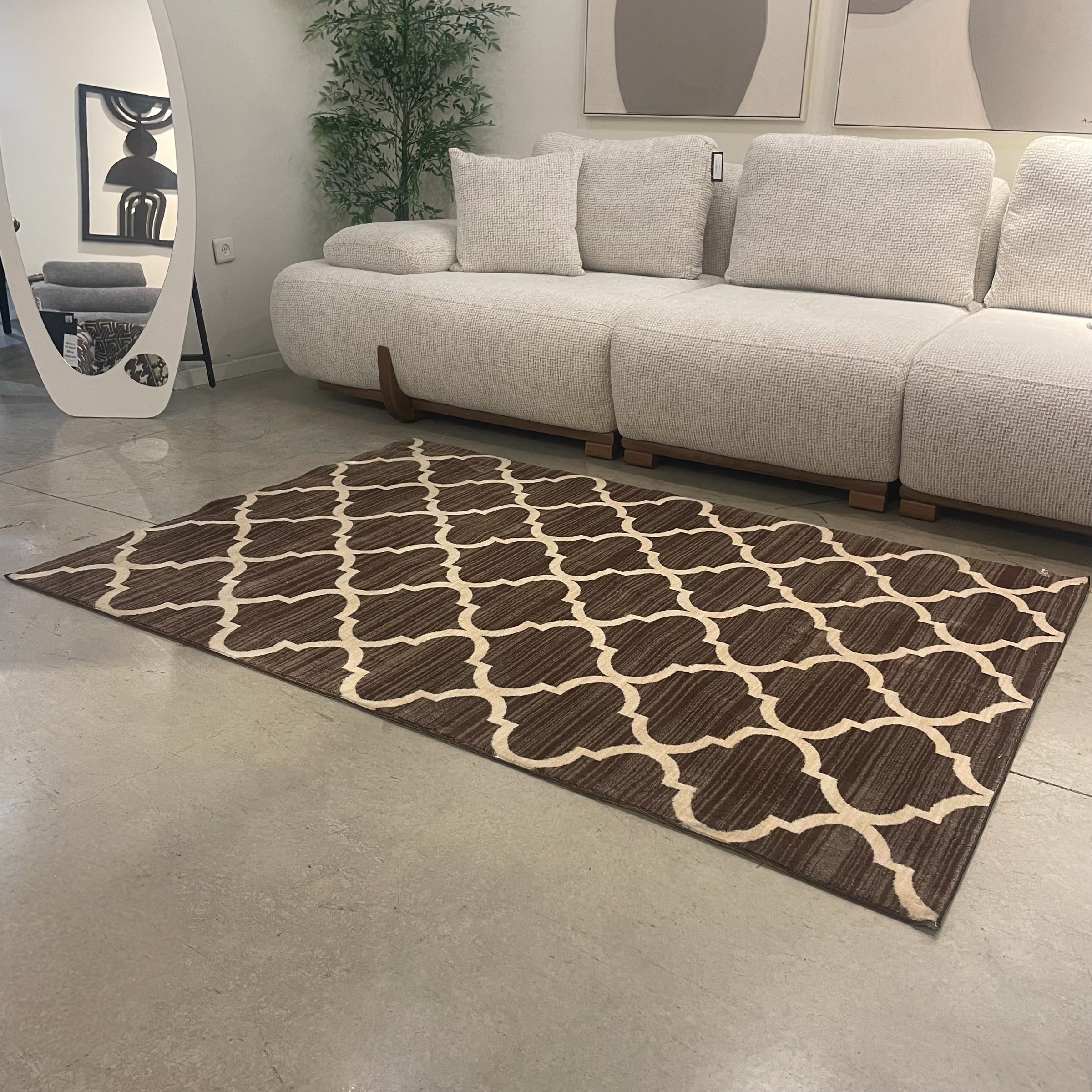 שטיח מעוצב חום קרם 120/170 דגם אריזונה שטיח מעוצב חום קרם 120/170 דגם אריזונה