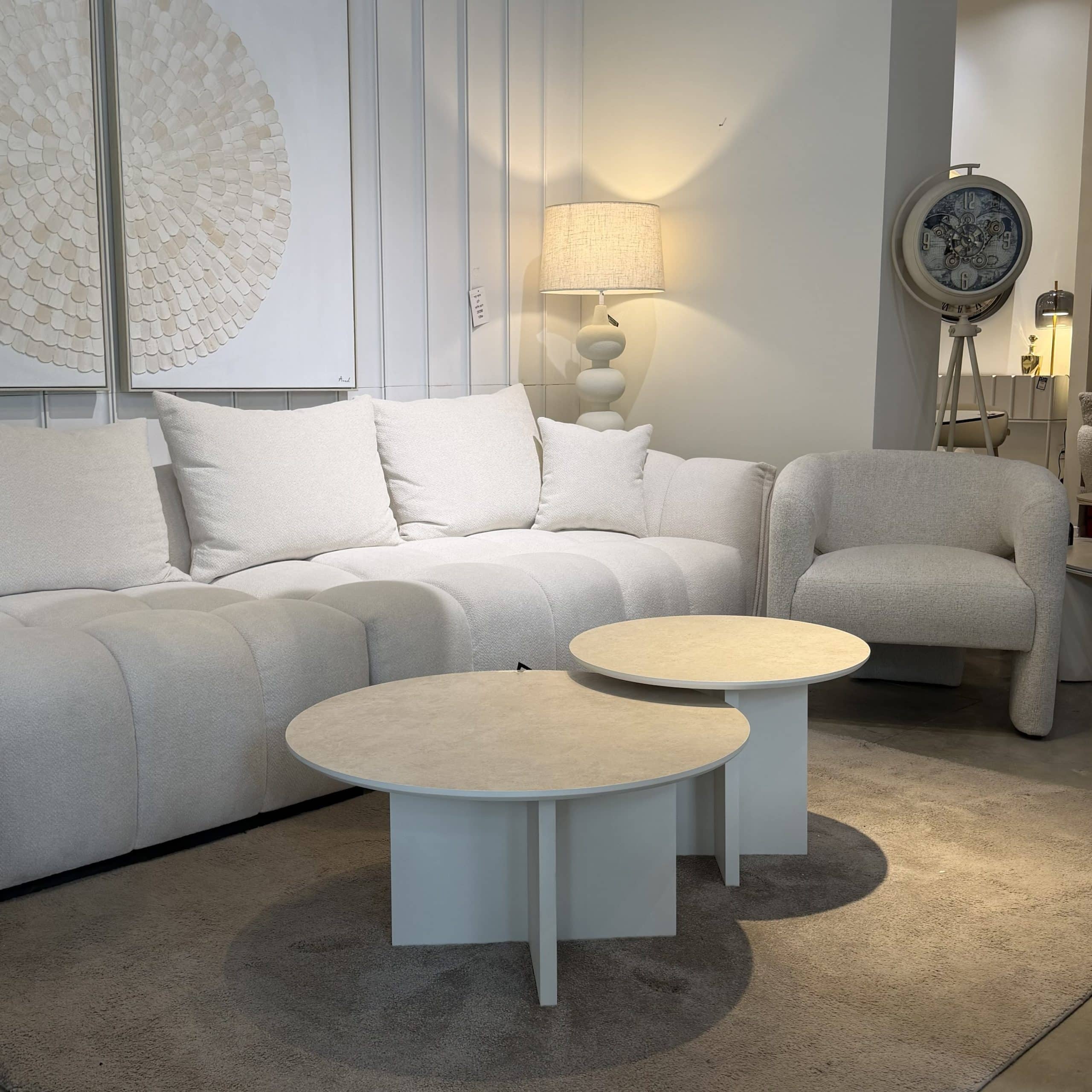 סט שולחנות סלון עגולים דגם סהר | בעיצוב אישי