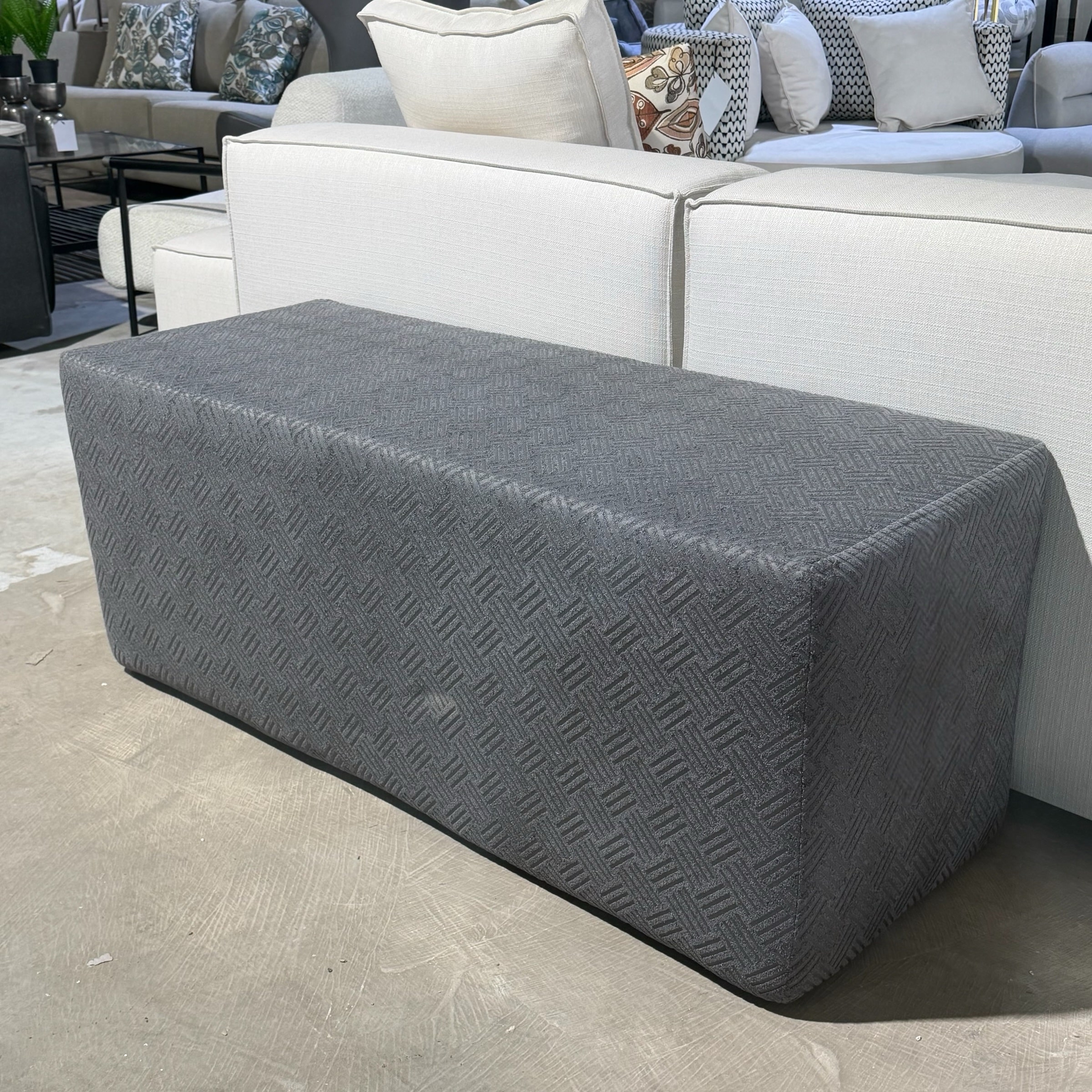 הדום מעוצב מלבני בד אפור - חיסול עודפים!